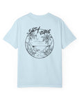 Light blue t-shirt with 'Salty Vibes' graphic on a white background