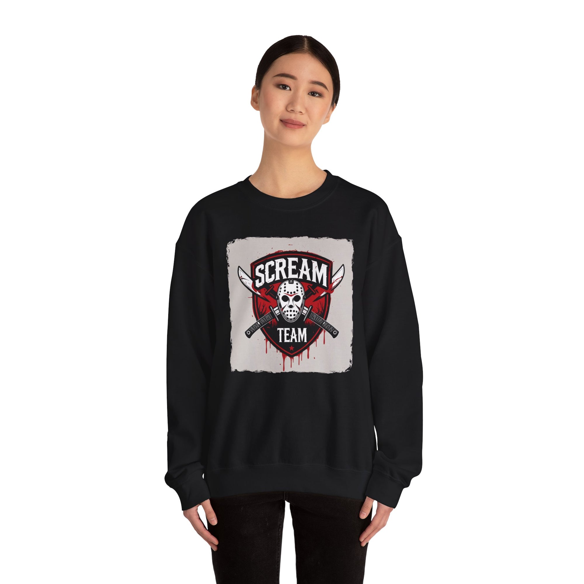 Scream Team Crewneck Sweatshirt - Perfect for Halloween, Casual Style, Cozy Comfort, Unisex Gift, Horror Fans