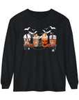 Halloween Coffee Time - Unisex Garment-dyed Long Sleeve T-Shirt - T&L Apparel Store