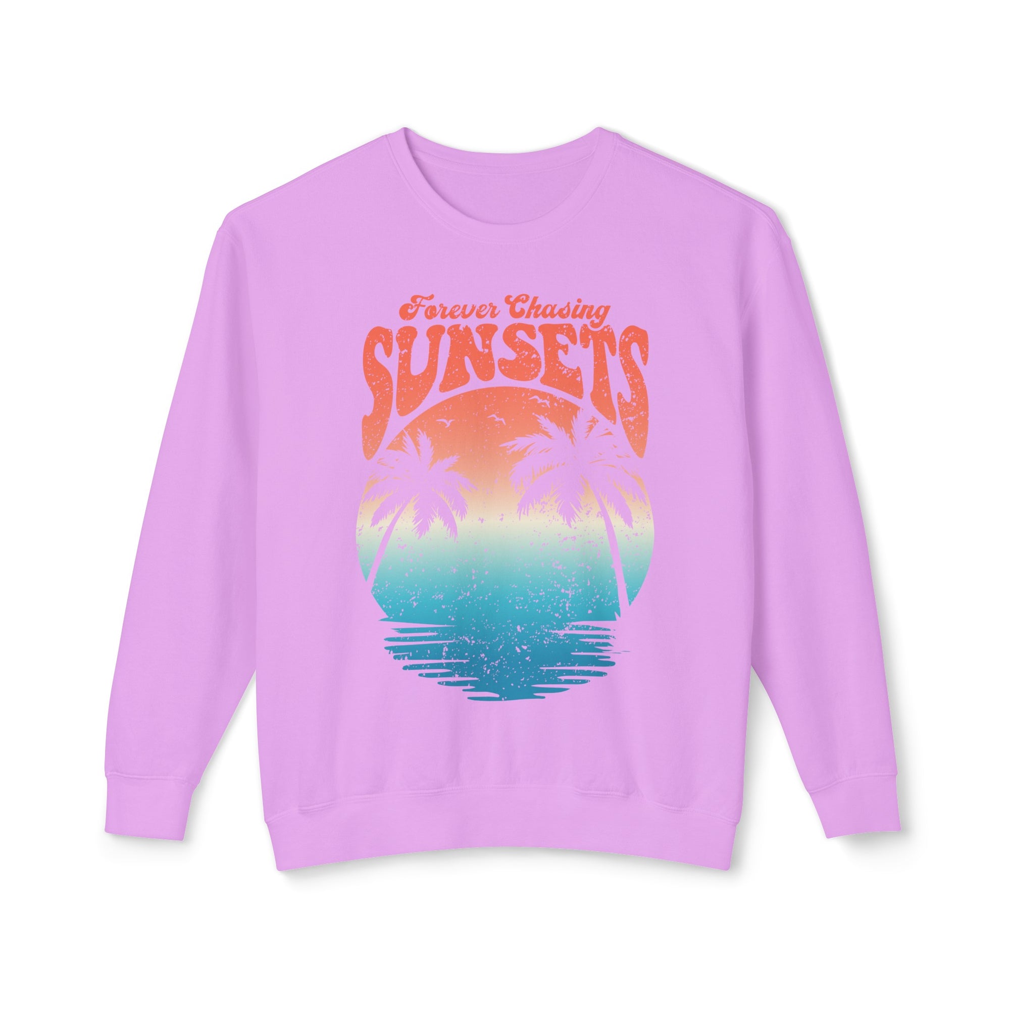 CHASING SUNSET Women&#39;s Lightweight Crewneck Sweatshirt - T&amp;L Apparel Store