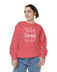 Sweatshirt - White Outlined Pumpkin Thankful Design