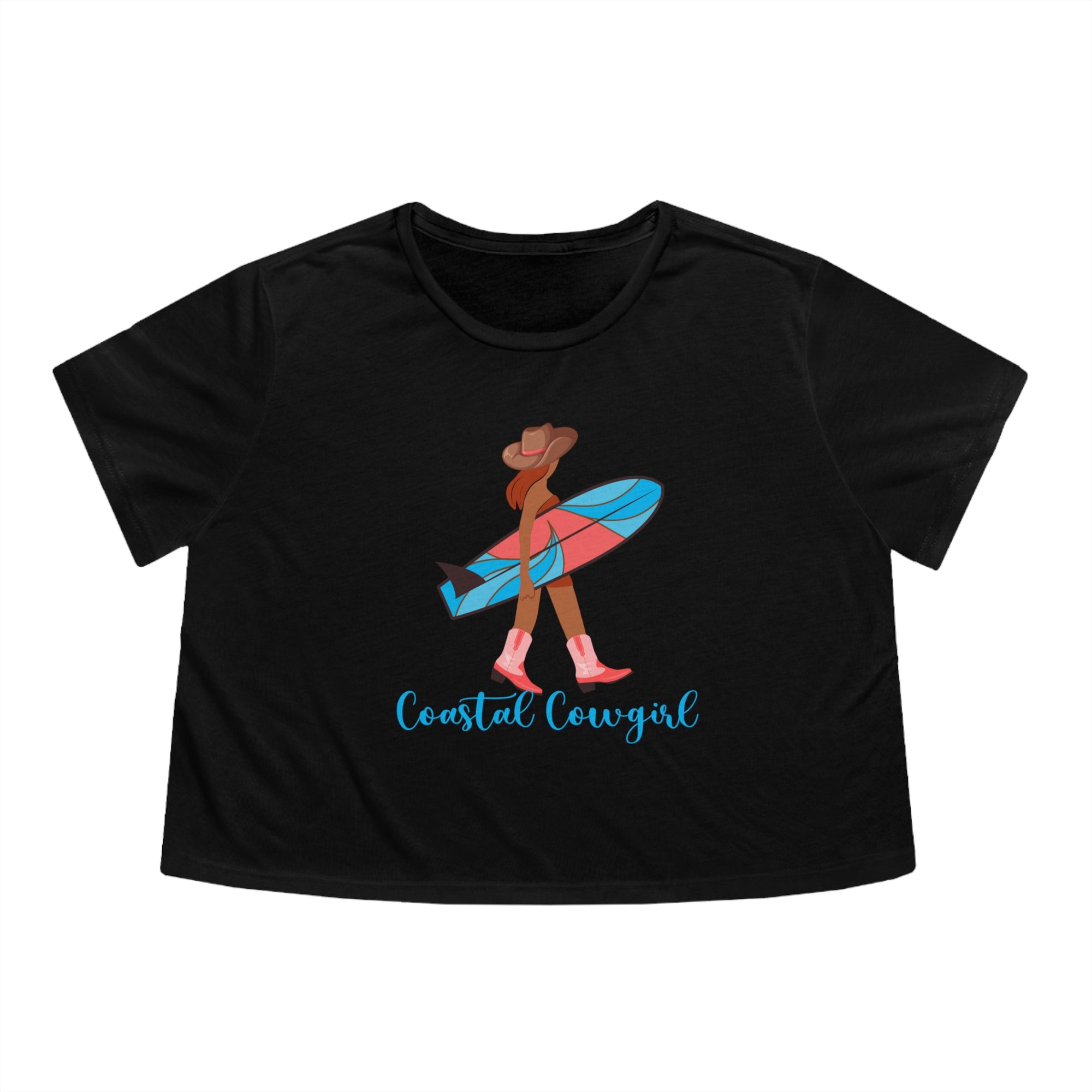 COASTAL COWGIRL Women's Flowy Cropped Tee - T&L Apparel Store