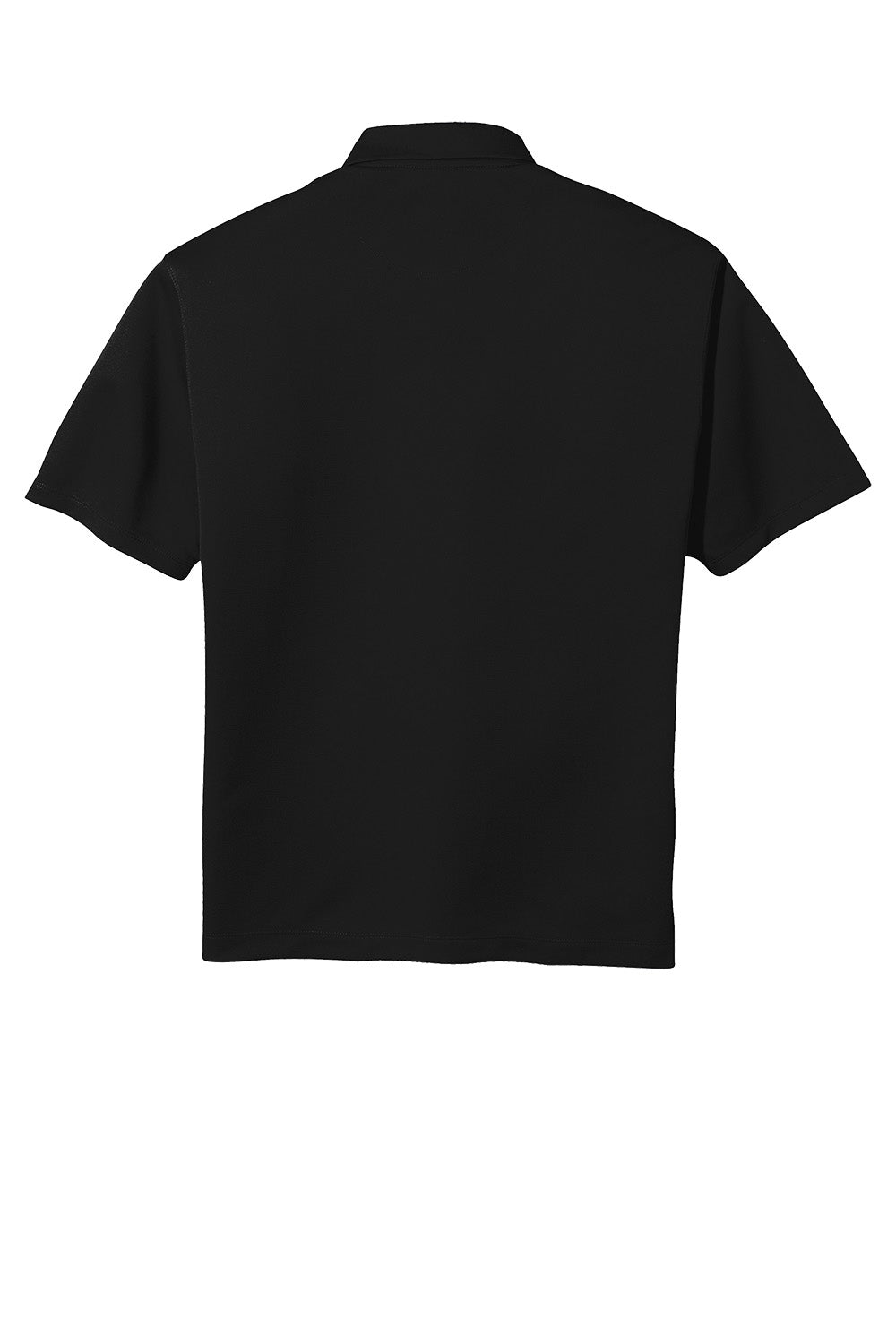 Black polo shirt on a white background
