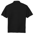 Black polo shirt on a white background
