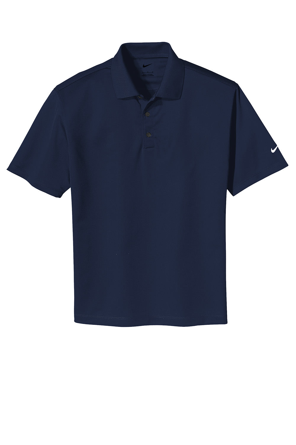 Navy blue polo shirt on a white background