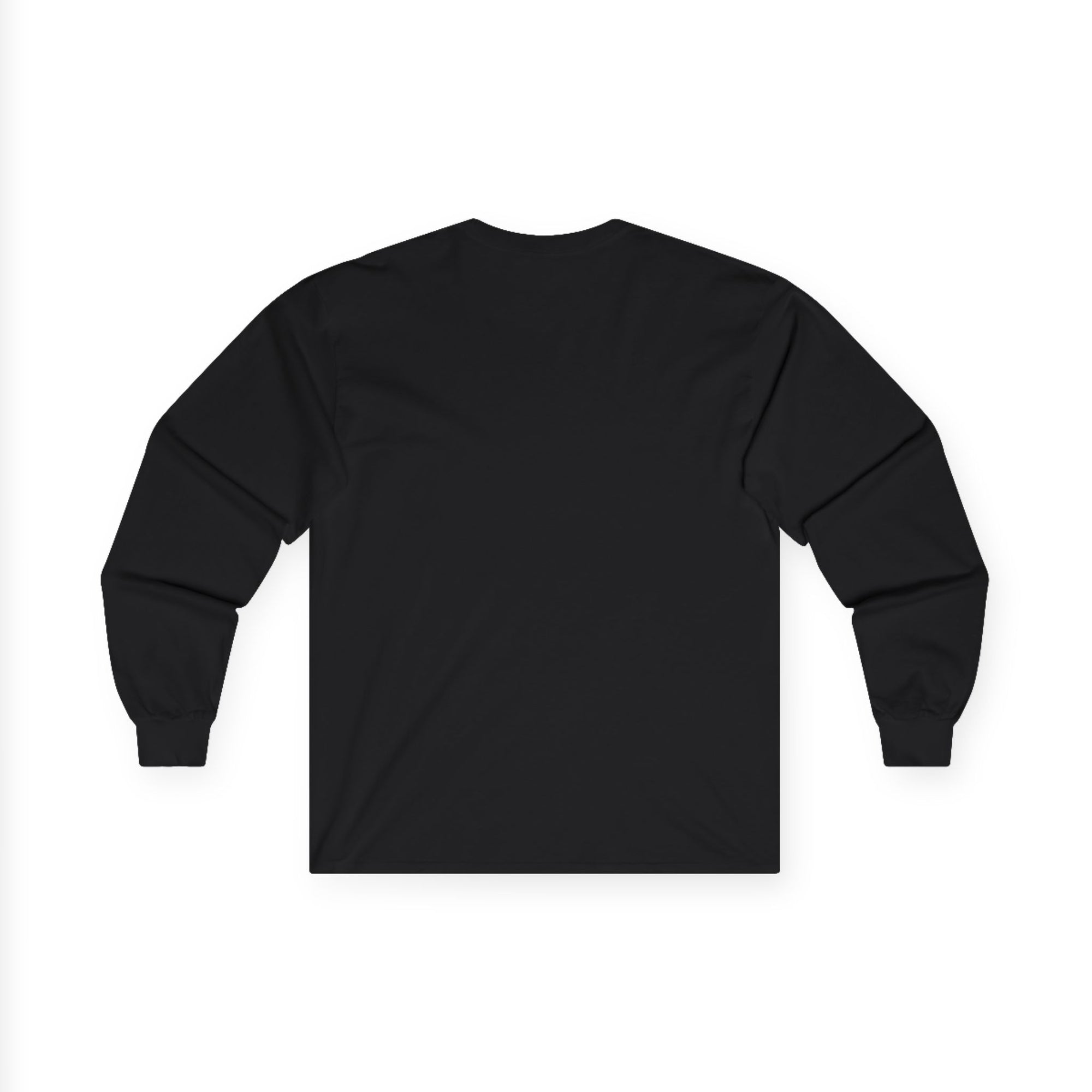 Black long-sleeve shirt on a white background