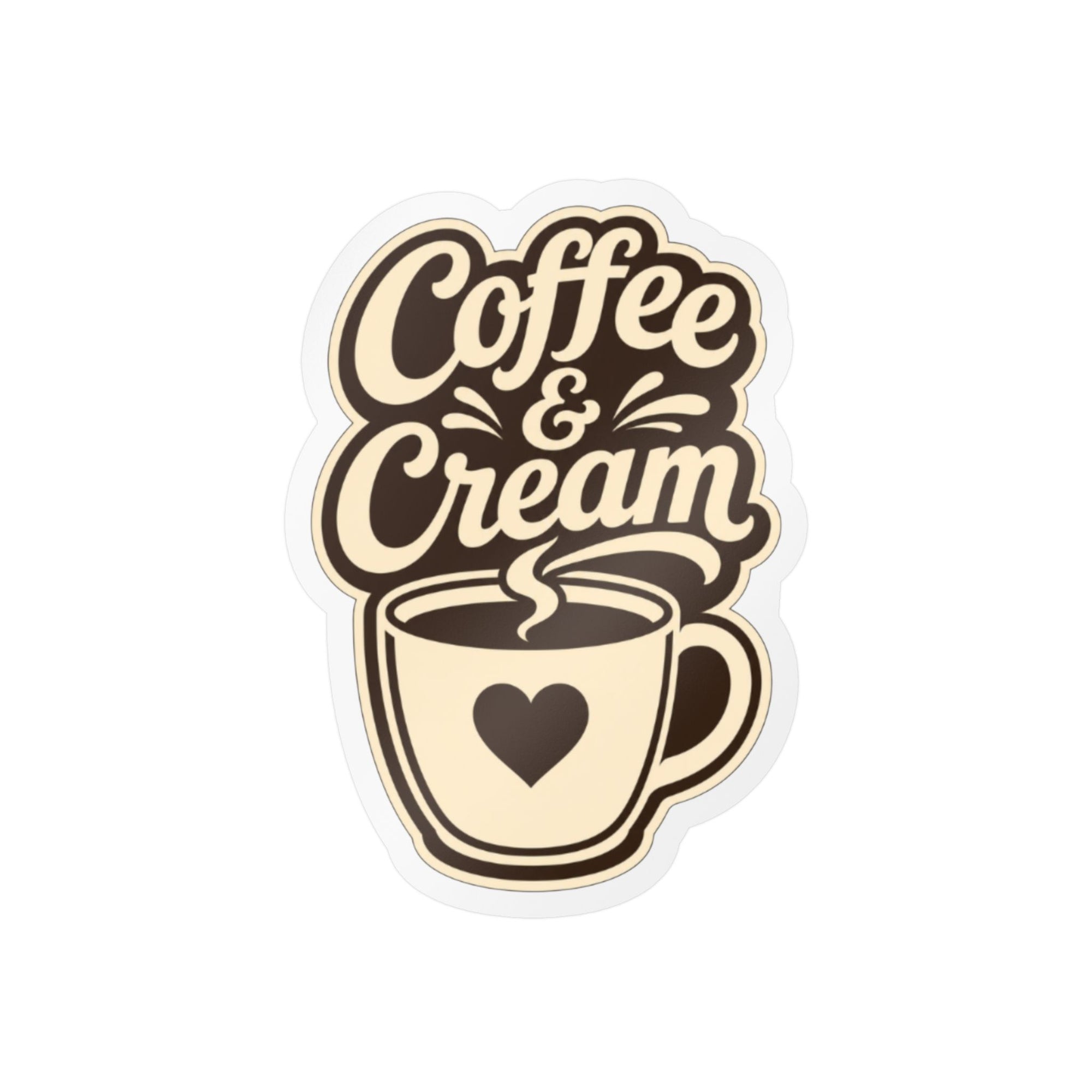 Coffee &amp; Cream Kiss-Cut Vinyl Sticker – Cute Coffee Cup Decal for Laptops, Tumblers &amp; Windows 3" x 4" Kiss-Cut Clear Paper products