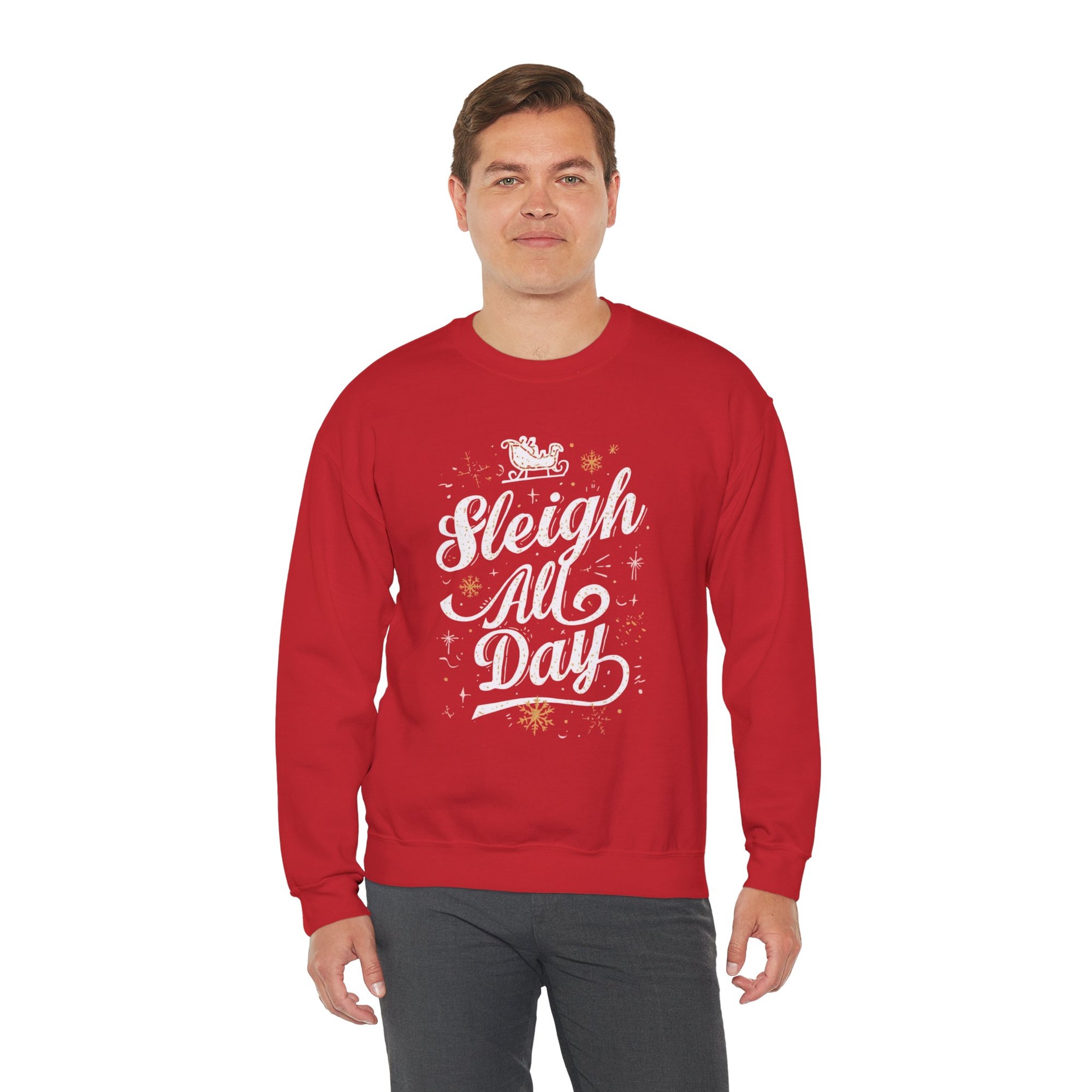Sleigh All Day Crewneck Sweatshirt — Festive Christmas Holiday Sweater
