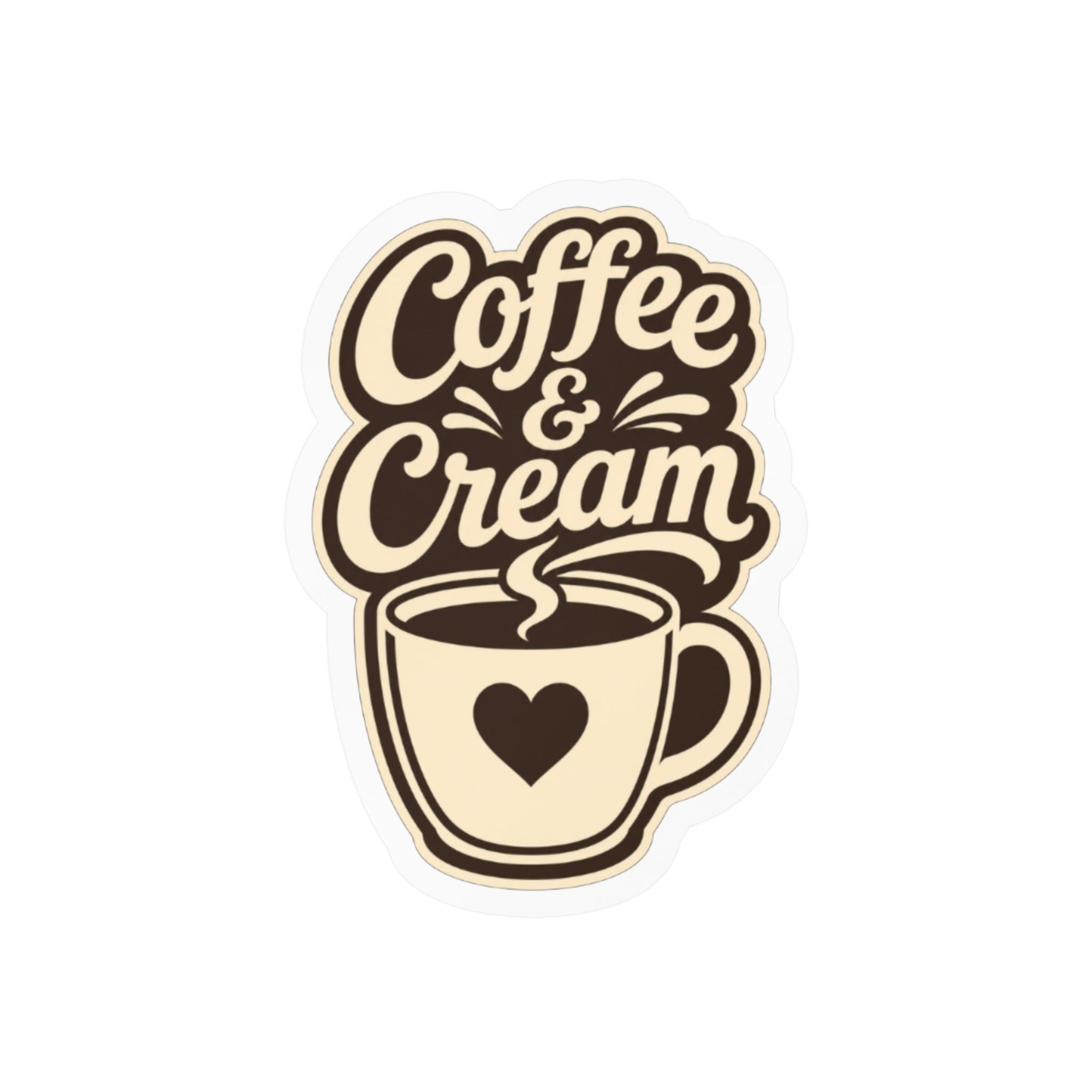 Coffee &amp; Cream Kiss-Cut Vinyl Sticker – Cute Coffee Cup Decal for Laptops, Tumblers &amp; Windows 3" x 4" Kiss-Cut Satin Paper products