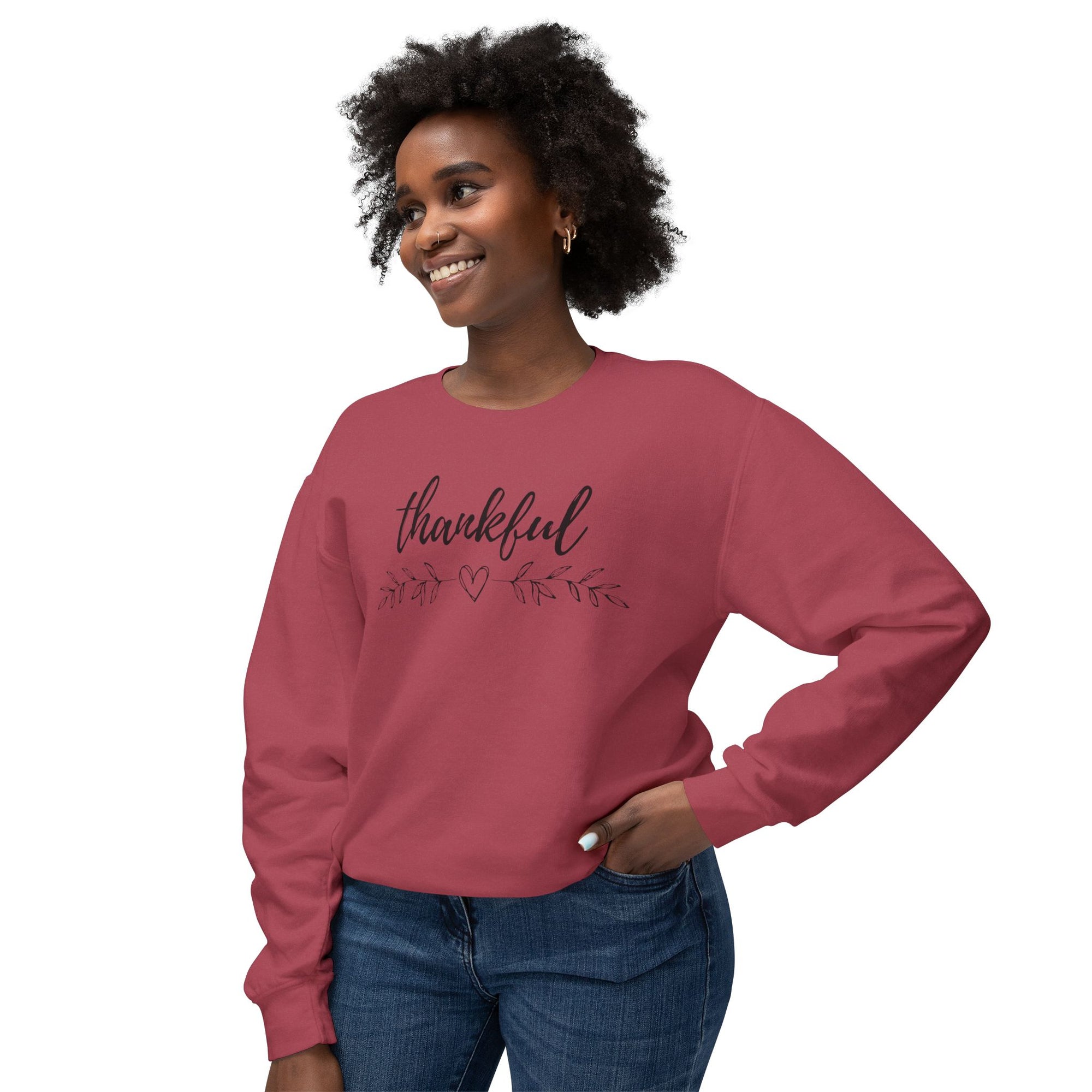 Thankful with Heart - Women&#39;s Crewneck Sweatshirt