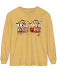 Halloween Coffee Time - Unisex Garment-dyed Long Sleeve T-Shirt - T&L Apparel Store