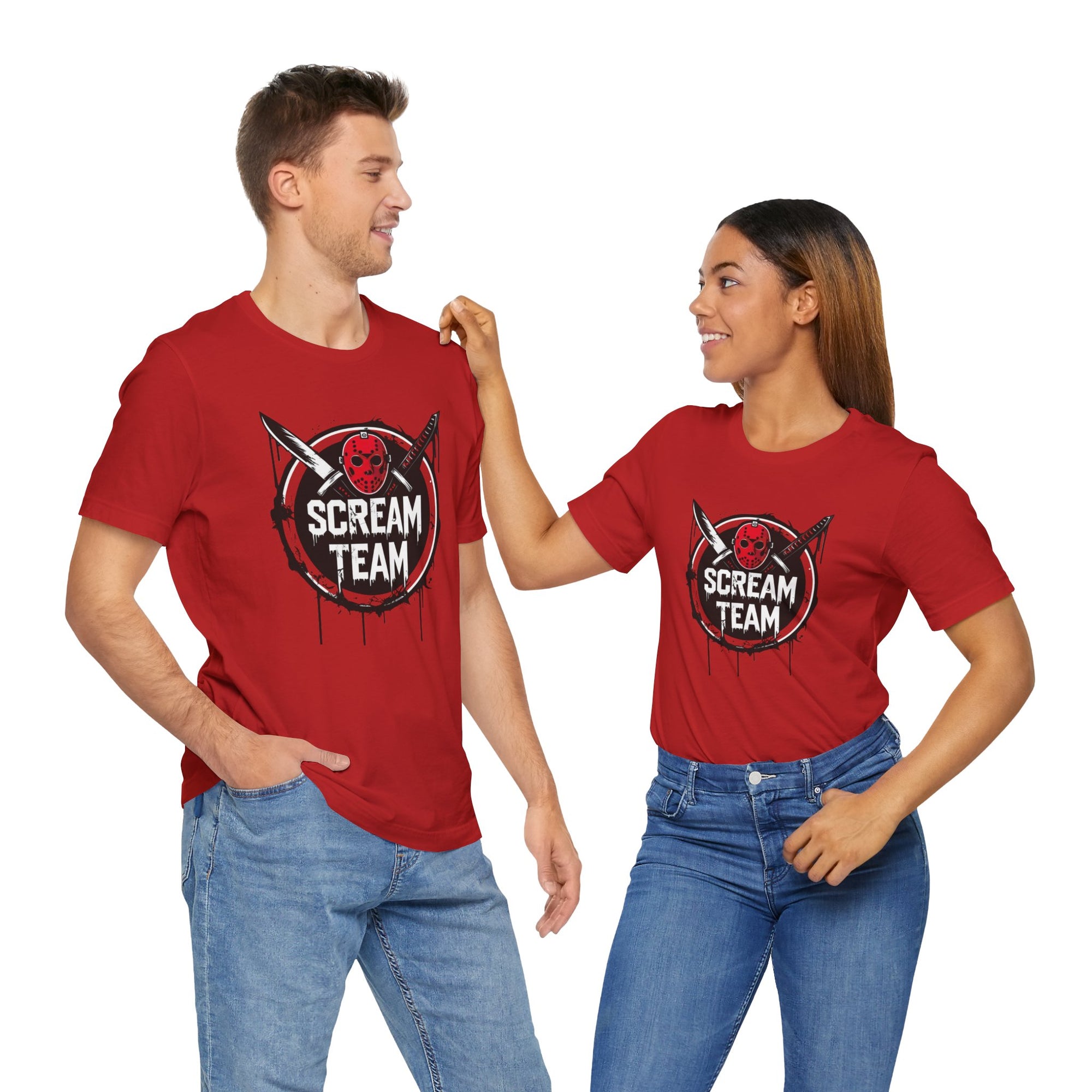 Scream Team Graphic Tee, Halloween Shirt, Unisex Casual Wear, Spooky Party Outfit, Horror Lovers Gift, Movie Night Apparel