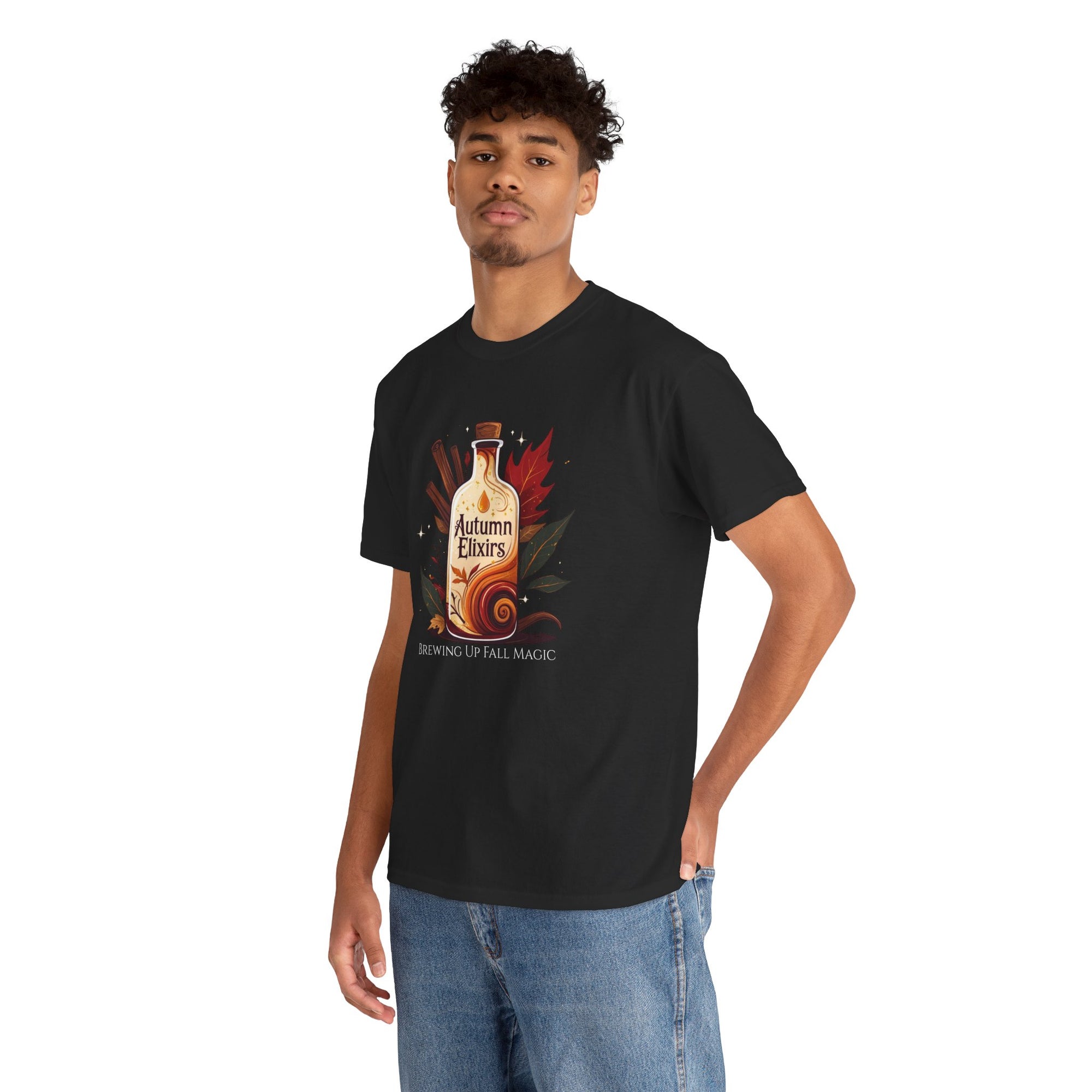 Autumn Elixirs Unisex Heavy Cotton Tee | Fall Fashion, Cozy Layer, Graphic Tee, Harvest Gift, Seasonal Apparel