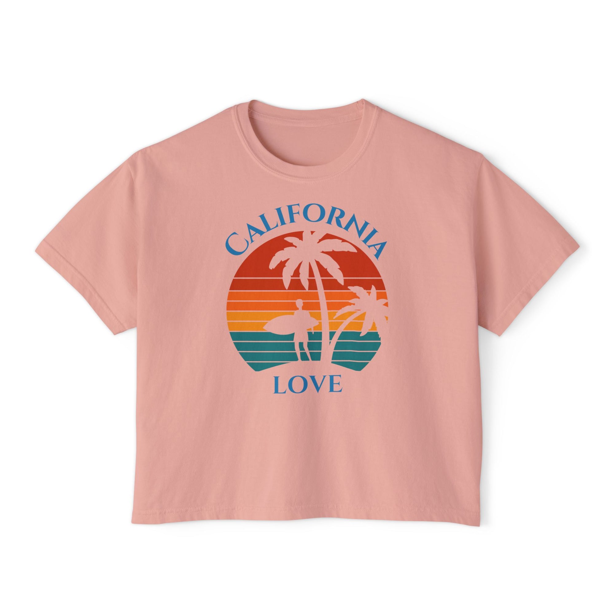 California Love - Women's Cropped Boxy Tee Shirt - T&L Apparel Store