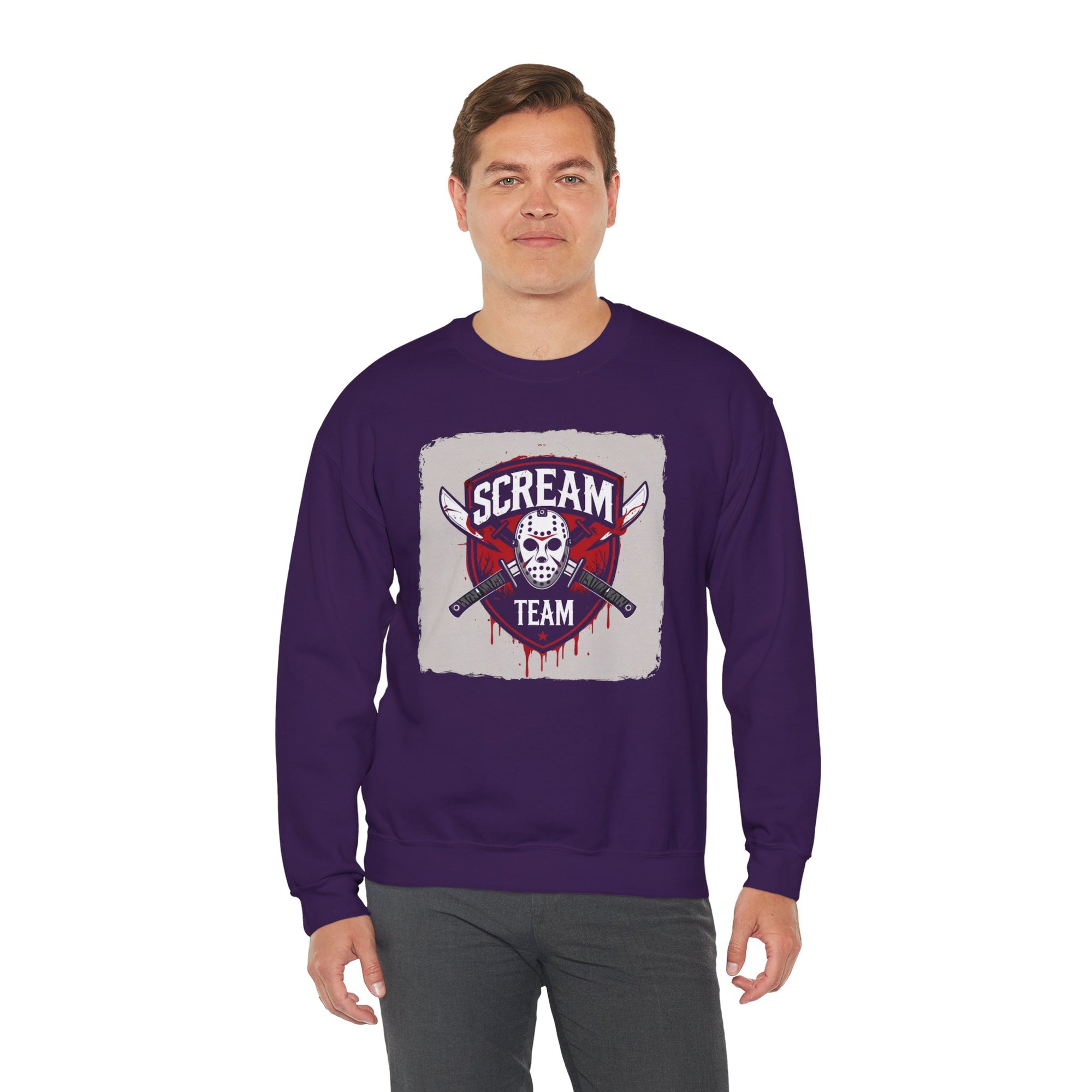 Scream Team Crewneck Sweatshirt - Perfect for Halloween, Casual Style, Cozy Comfort, Unisex Gift, Horror Fans