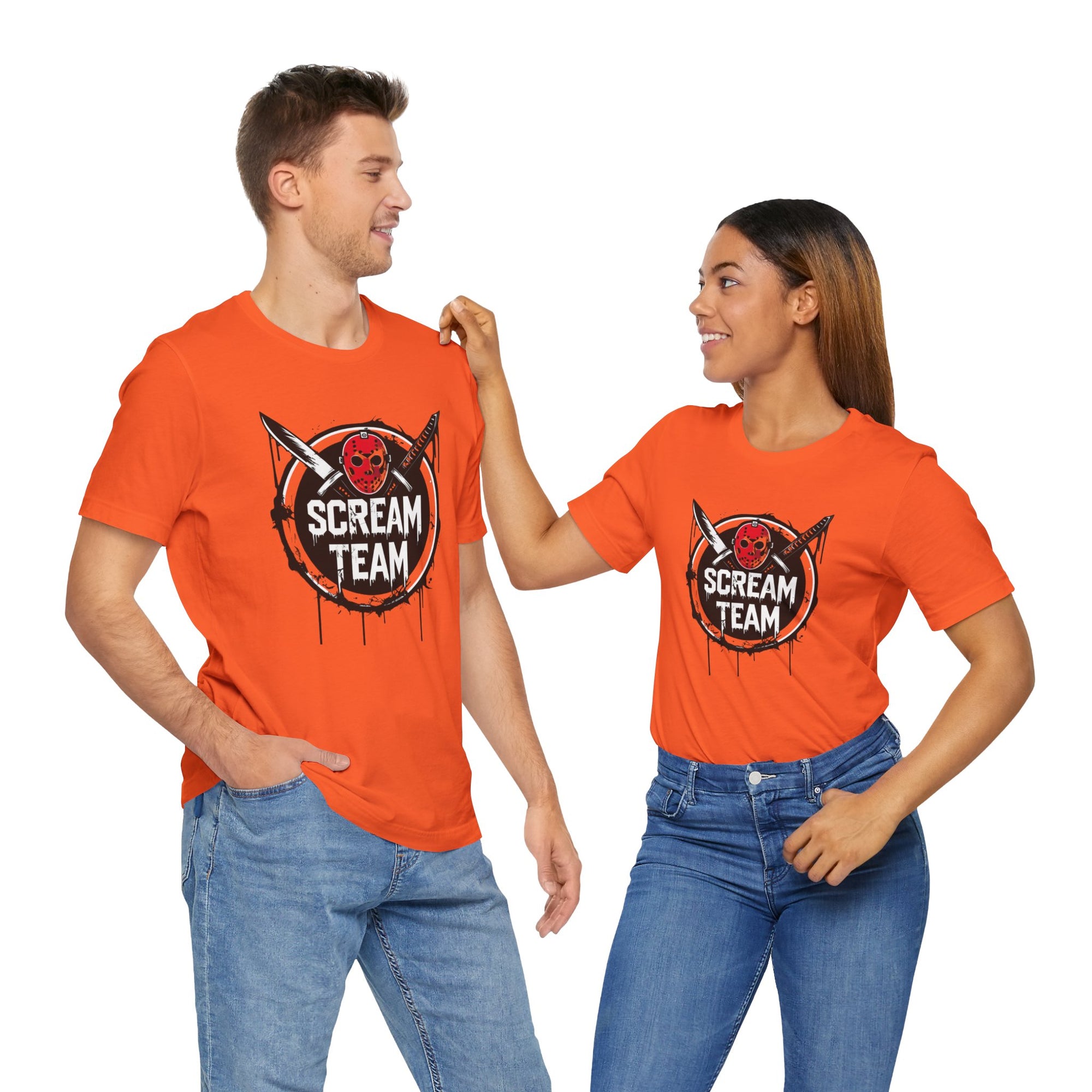 Scream Team Graphic Tee, Halloween Shirt, Unisex Casual Wear, Spooky Party Outfit, Horror Lovers Gift, Movie Night Apparel