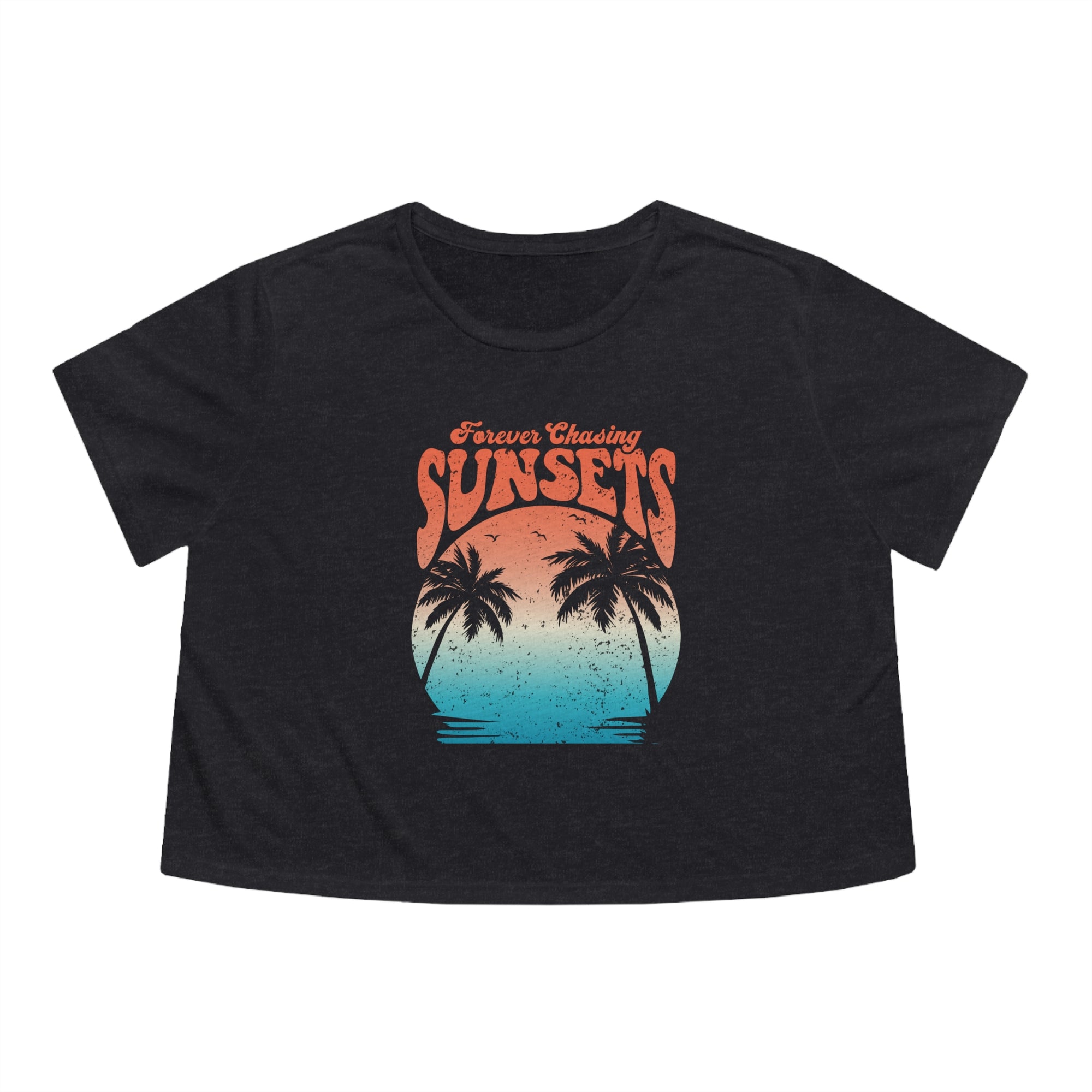 CHASING SUNSET Women's Flowy Cropped Tee - T&L Apparel Store