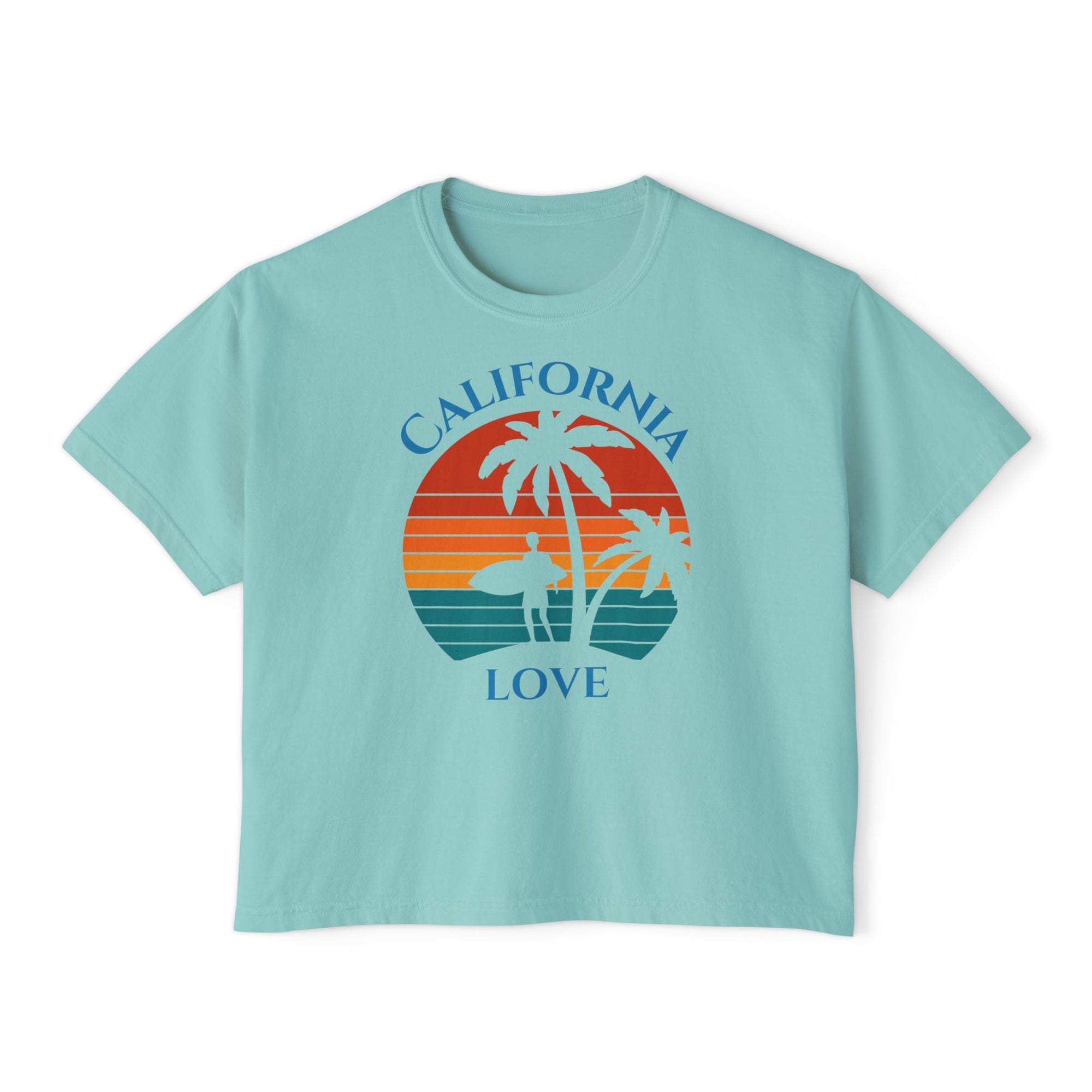 California Love - Women&#39;s Cropped Boxy Tee Shirt - T&amp;L Apparel Store