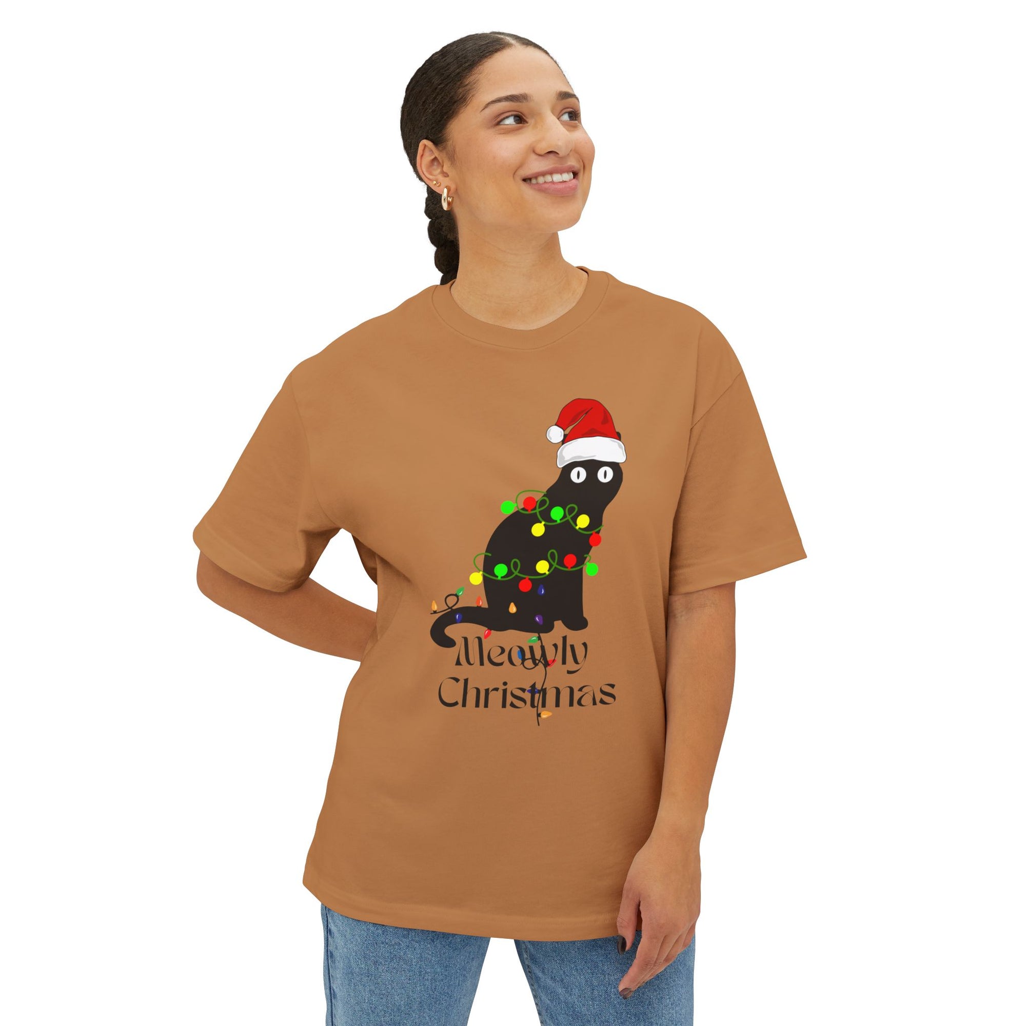 Christmas Meowly Oversized Tee - Furbaby Lover Tee Shirt