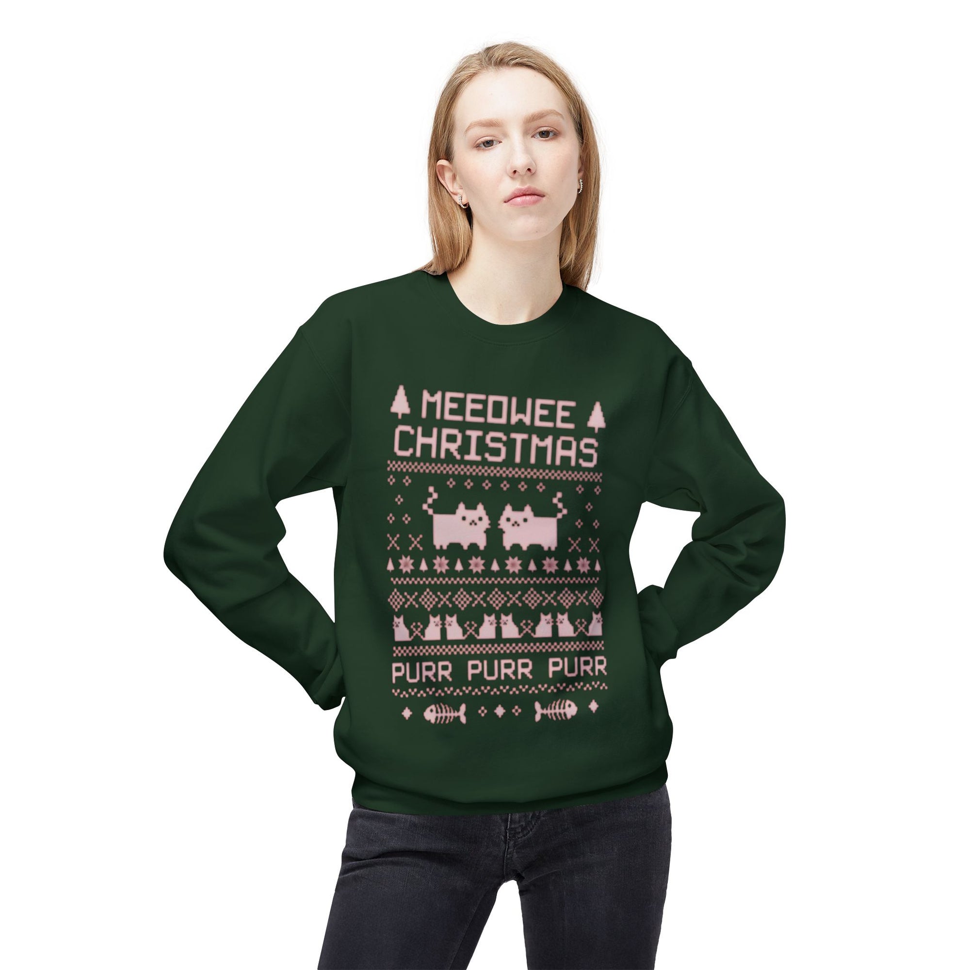 Christmas Cat 'Meowee Christmas' Crewneck Sweatshirt