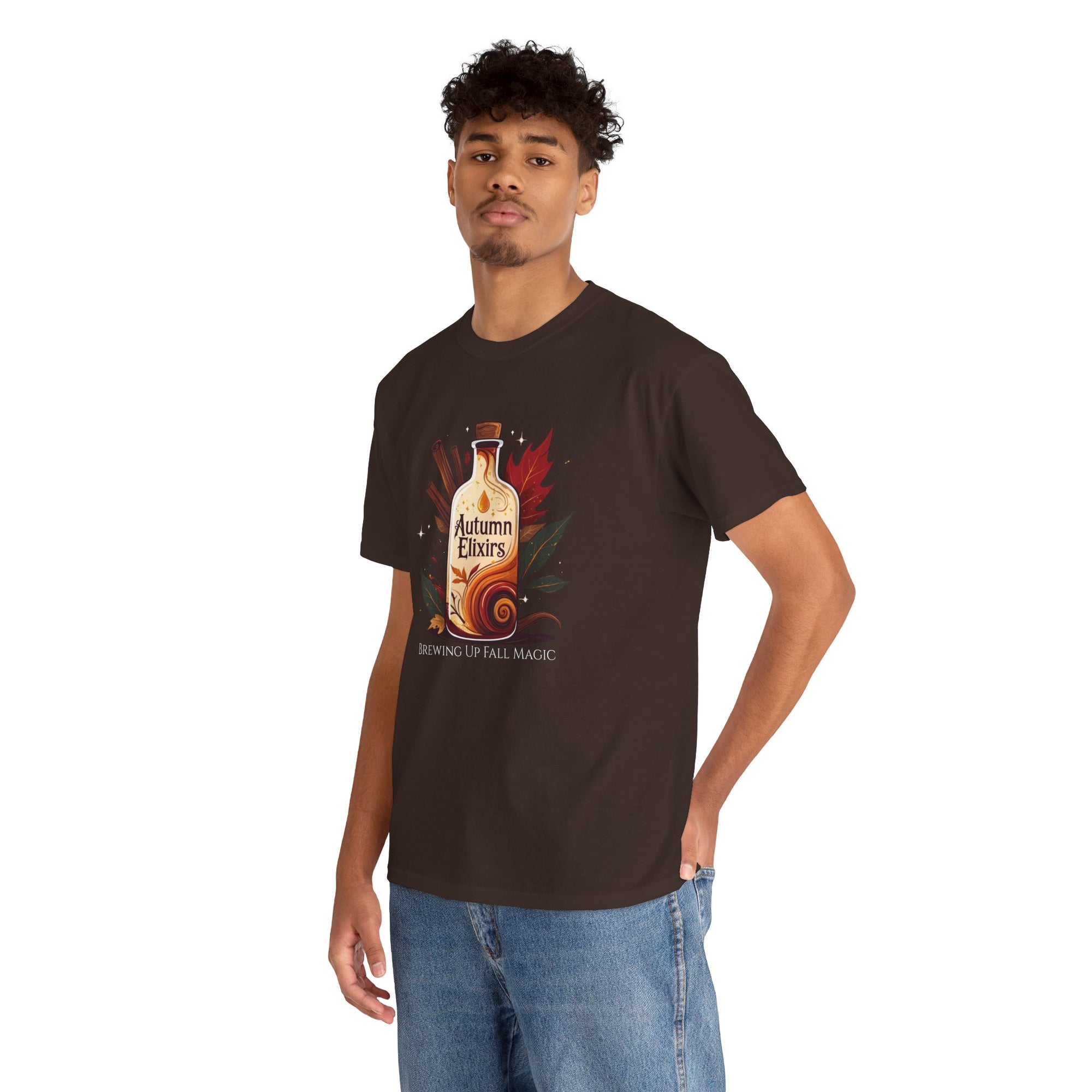 Autumn Elixirs Unisex Heavy Cotton Tee | Fall Fashion, Cozy Layer, Graphic Tee, Harvest Gift, Seasonal Apparel