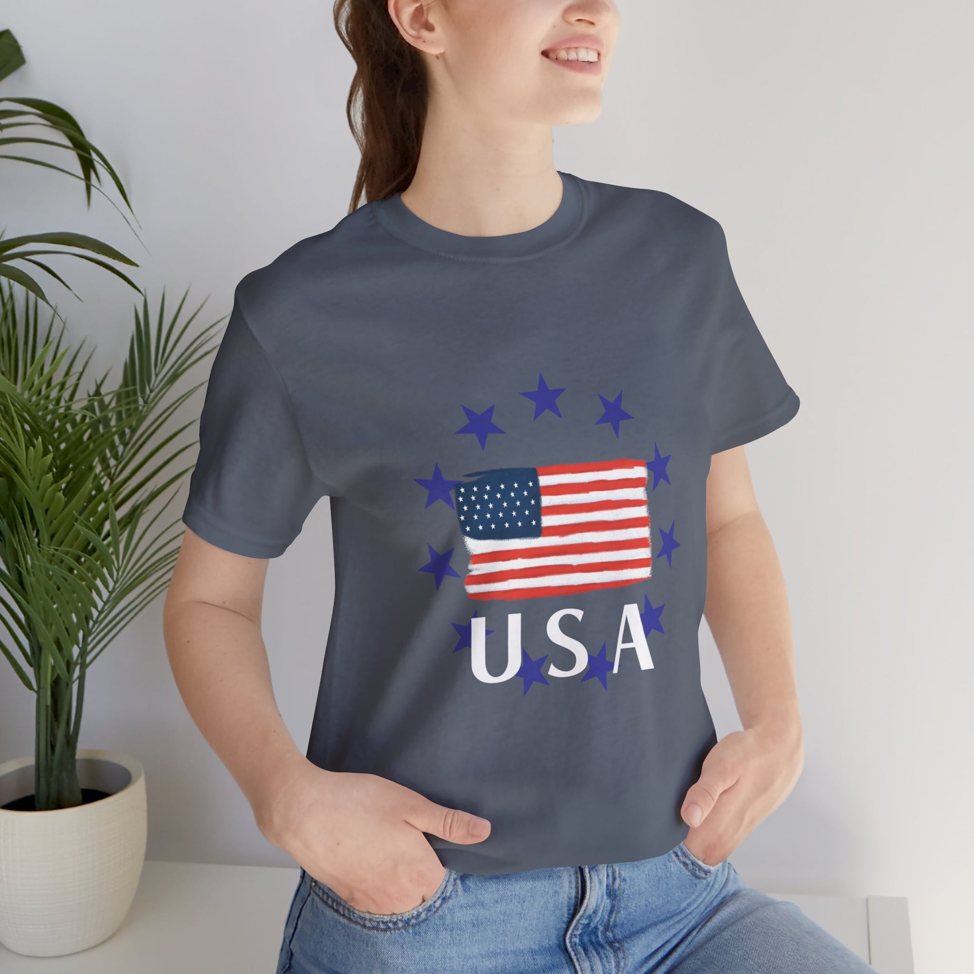 USA Womens Jersey Short Sleeve Tee Shirt - T&amp;L Apparel Store