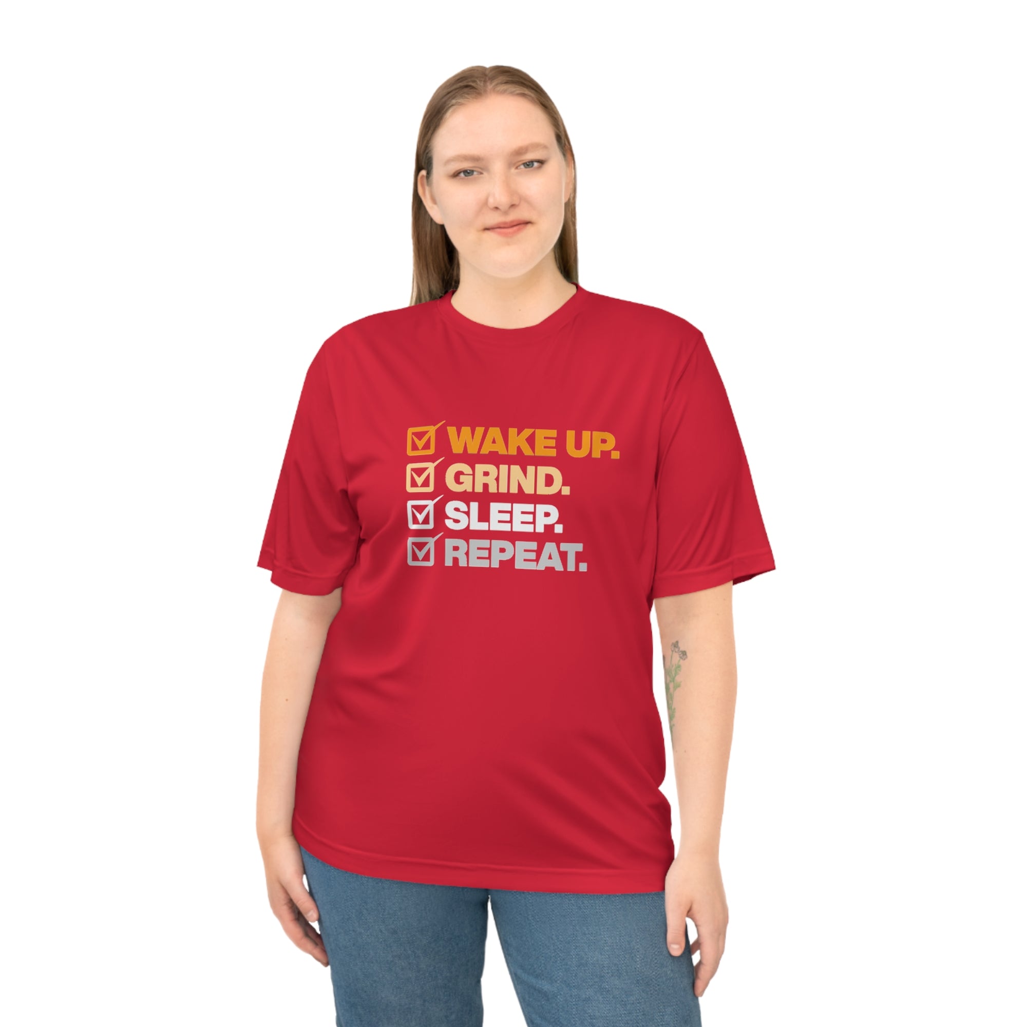 WAKE UP GRIND SLEEP REPEAT Women&#39;s Performance T-shirt - T&amp;L Apparel Store