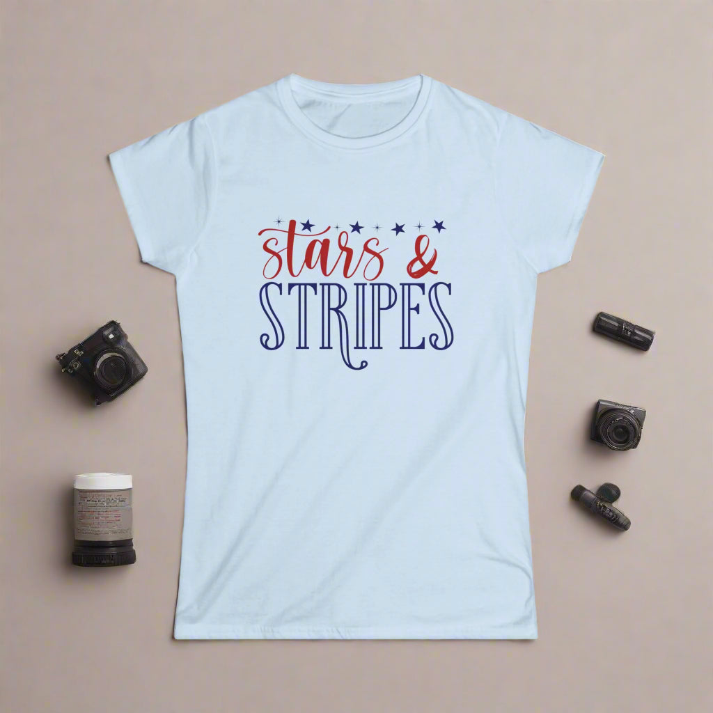 STARS & STRIPES Women's Tee Light Blue T-Shirt
