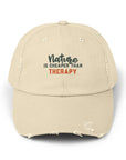 Nature Is Cheaper Than Therapy — Distressed Hiking Cap