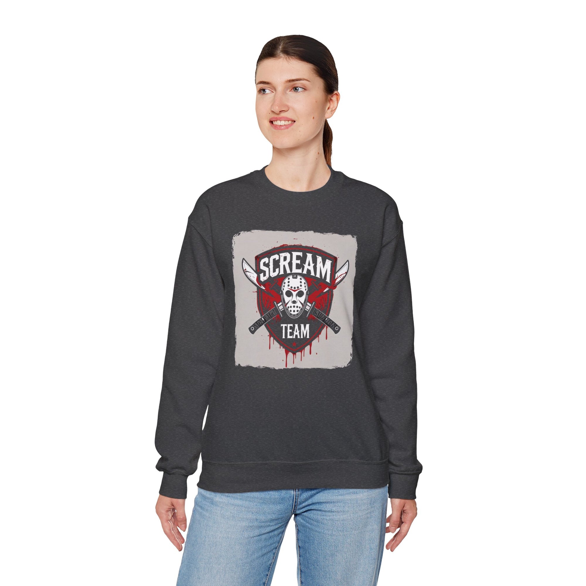 Scream Team Crewneck Sweatshirt - Perfect for Halloween, Casual Style, Cozy Comfort, Unisex Gift, Horror Fans