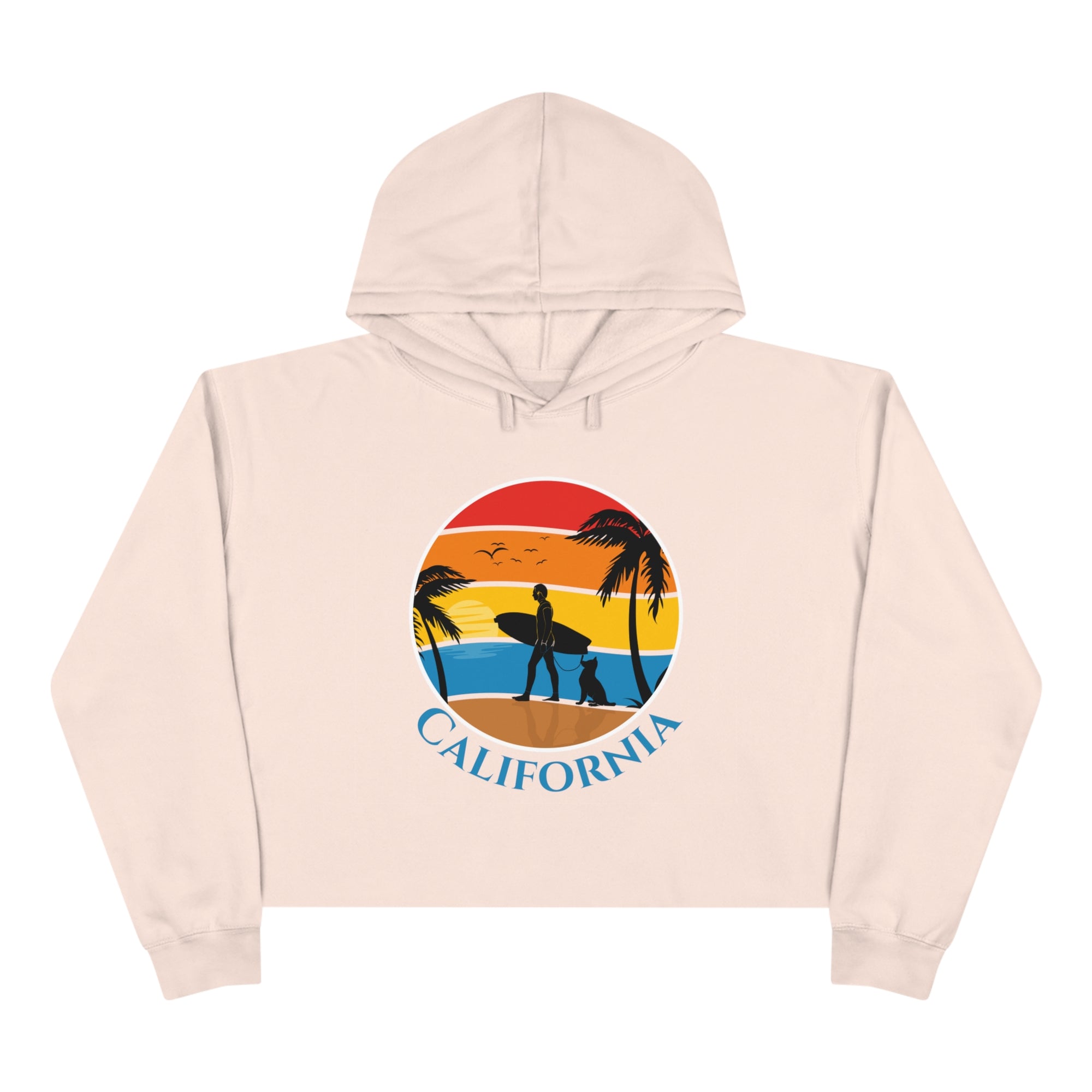 California - Women's Relaxed Fit Crop Hoodie - T&L Apparel Store