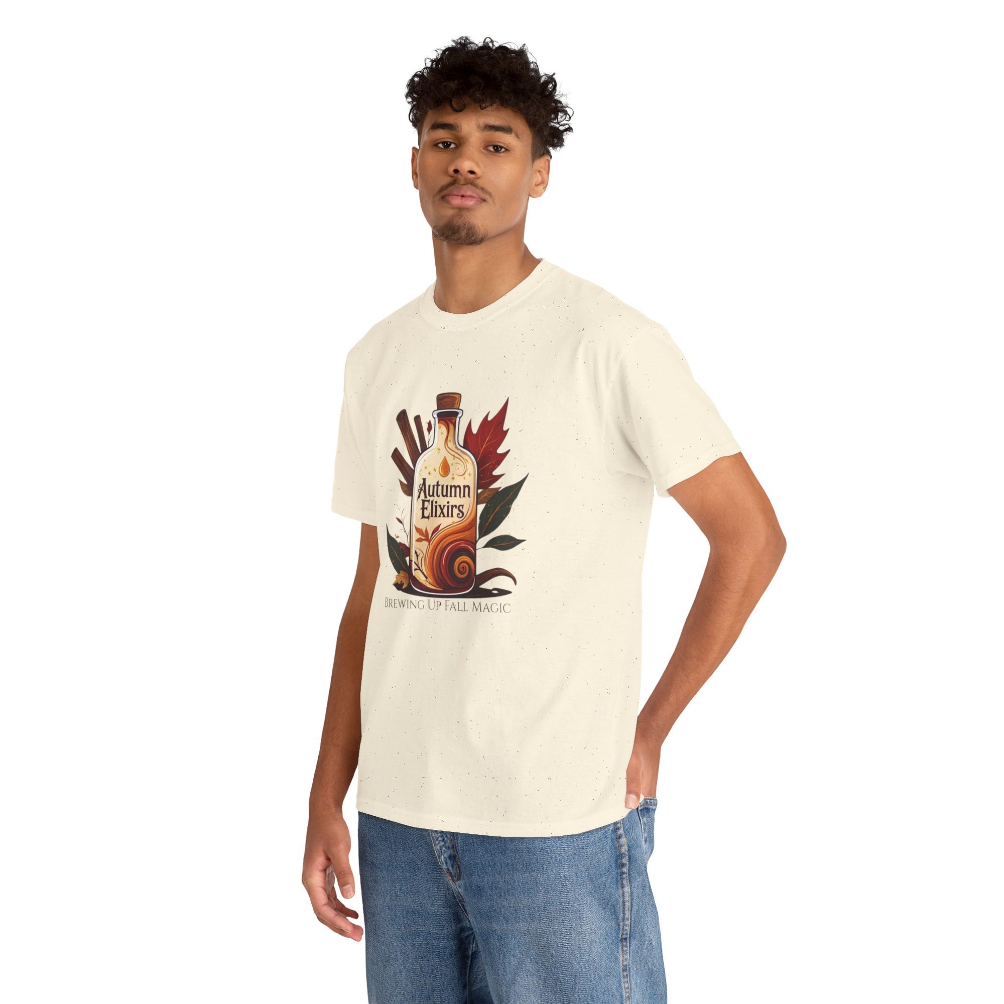 Autumn Elixirs Unisex Heavy Cotton Tee | Fall Fashion, Cozy Layer, Graphic Tee, Harvest Gift, Seasonal Apparel