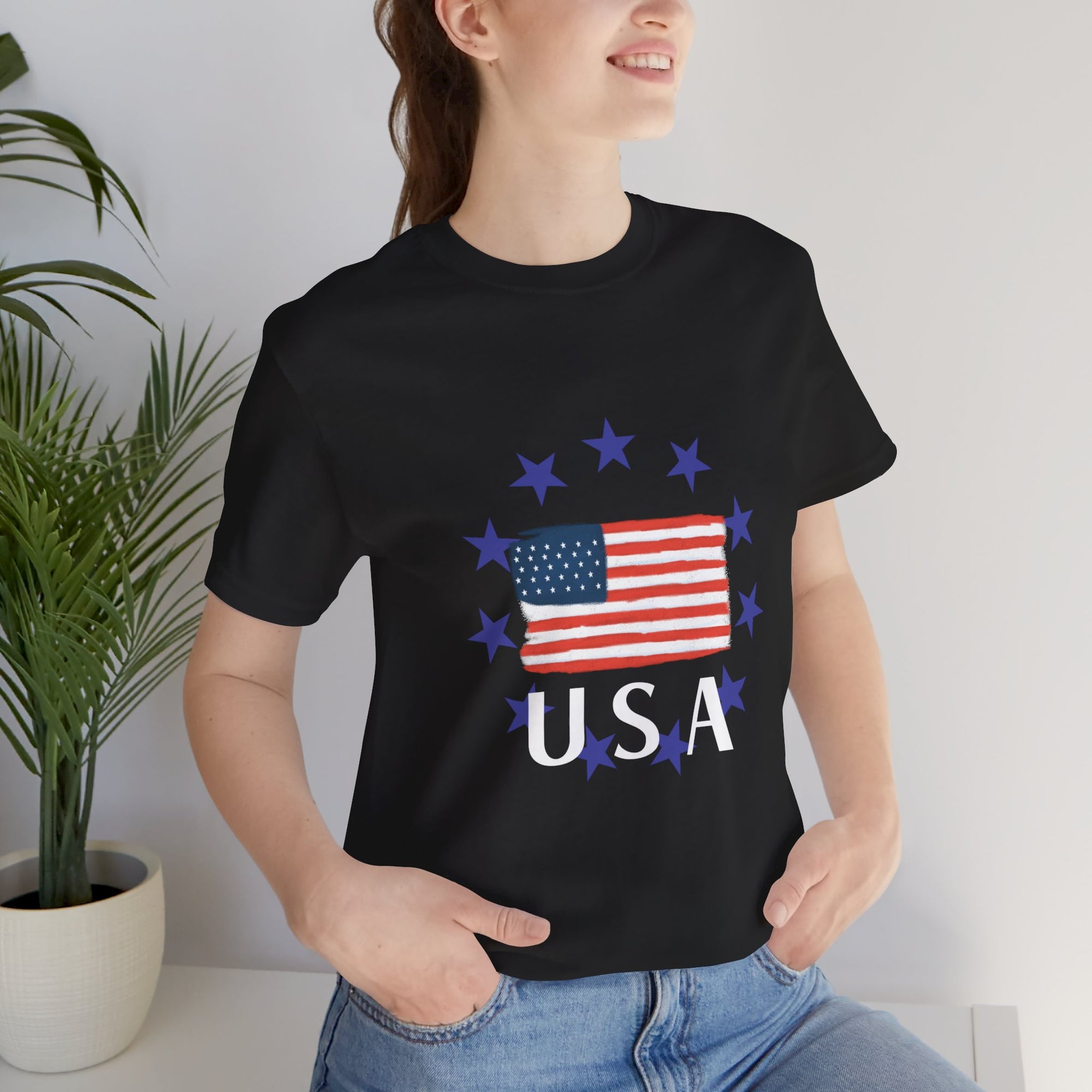 USA Womens Jersey Short Sleeve Tee Shirt - T&amp;L Apparel Store