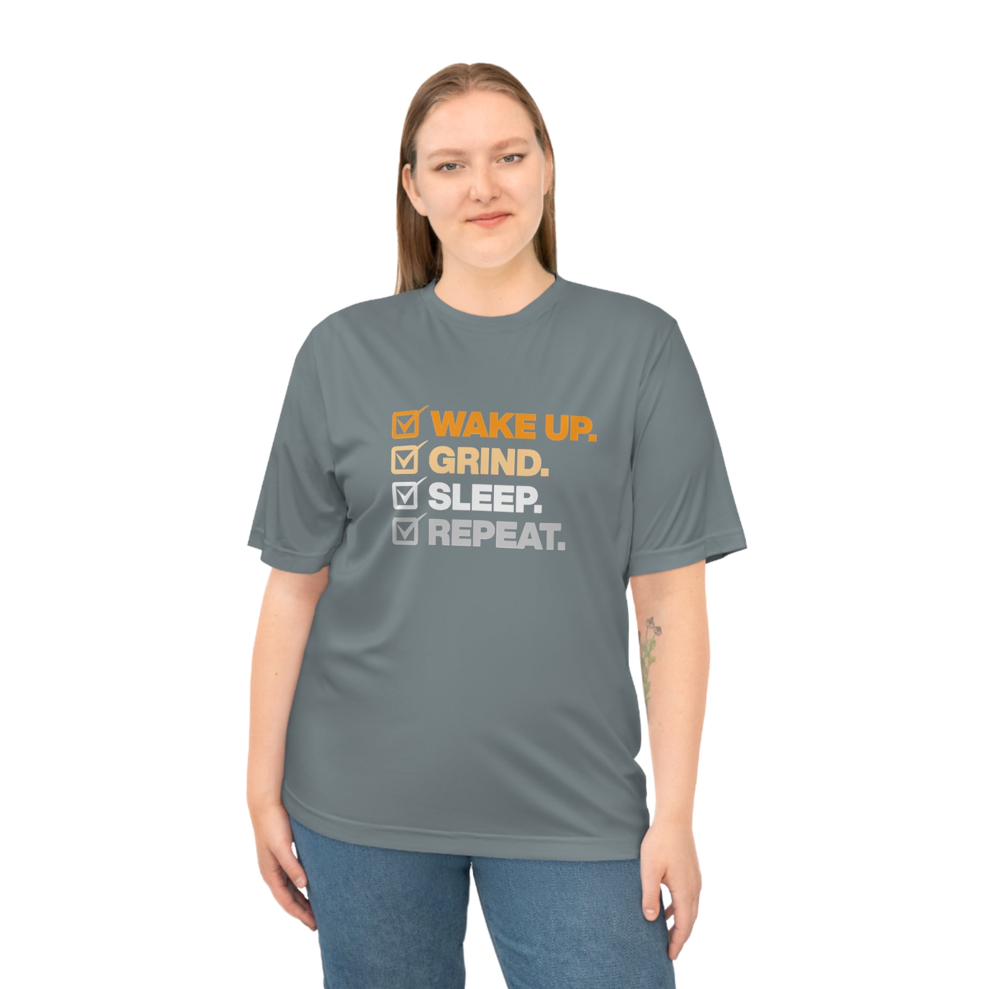 WAKE UP GRIND SLEEP REPEAT Women&#39;s Performance T-shirt - T&amp;L Apparel Store