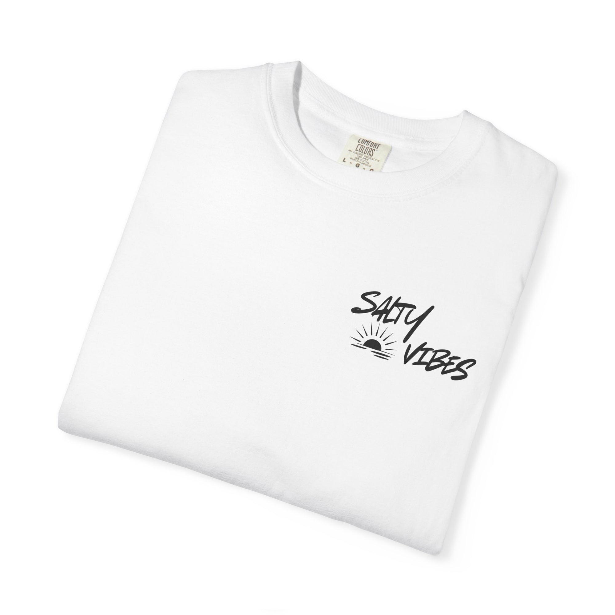 White t-shirt with 'Faith &amp; Fairways Golf Co' text on a white background
