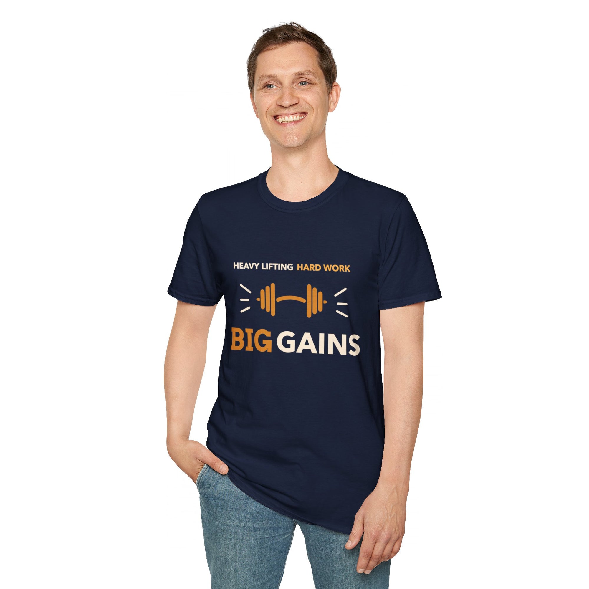 BIG GAINS Men&#39;s Softstyle T-Shirt - T&amp;L Apparel Store