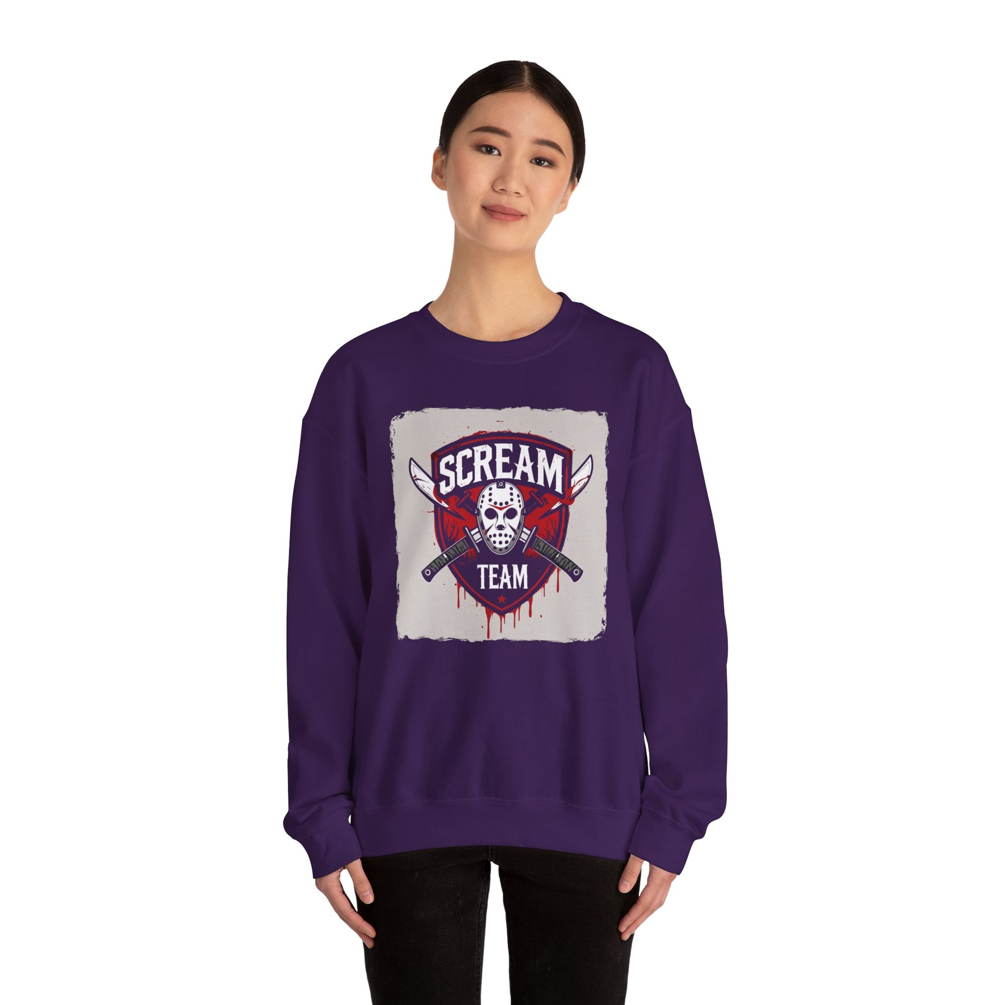 Scream Team Crewneck Sweatshirt - Perfect for Halloween, Casual Style, Cozy Comfort, Unisex Gift, Horror Fans
