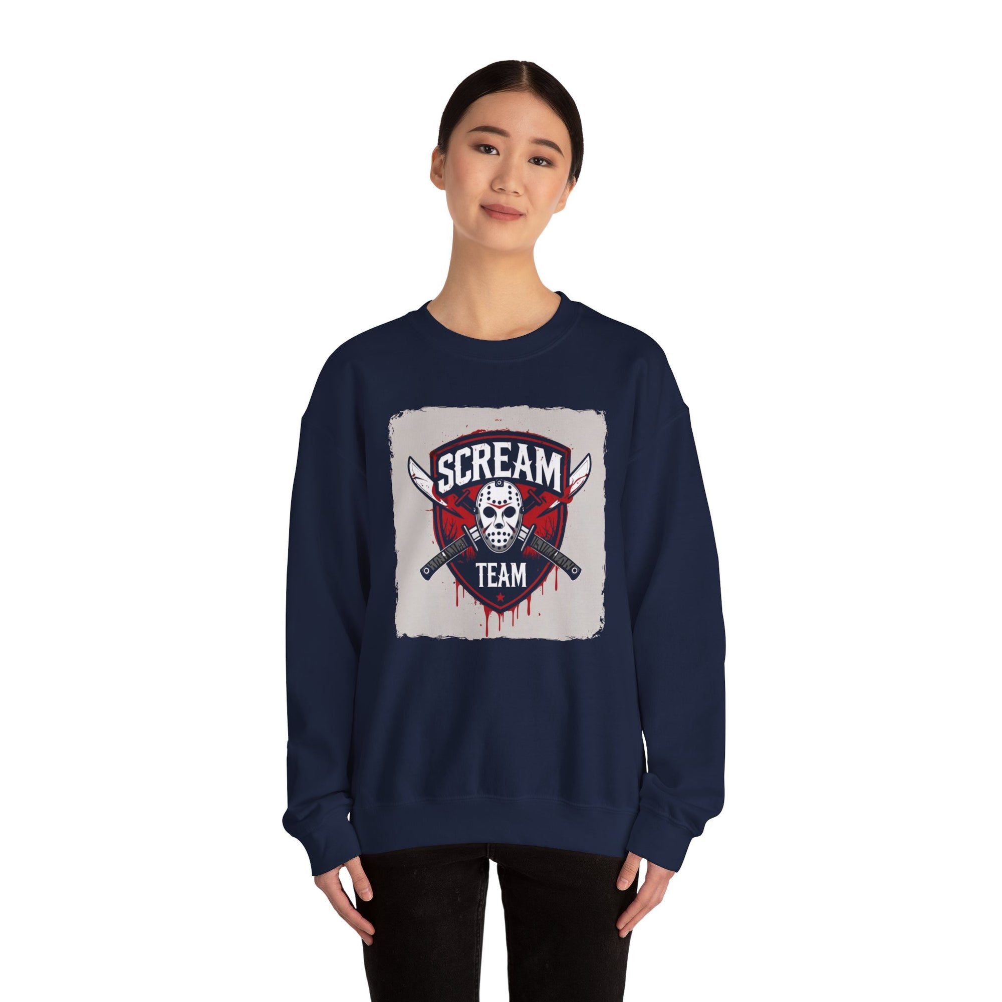 Scream Team Crewneck Sweatshirt - Perfect for Halloween, Casual Style, Cozy Comfort, Unisex Gift, Horror Fans