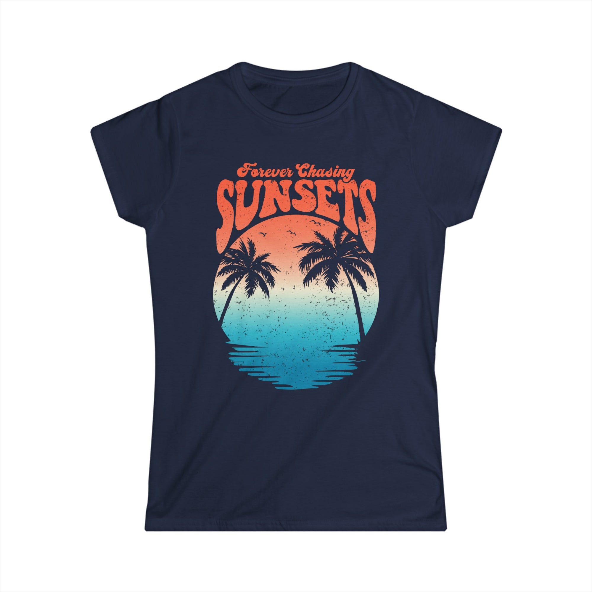 CHASING SUNSET Women's Fitted Softstyle Tee Shirt - T&L Apparel Store