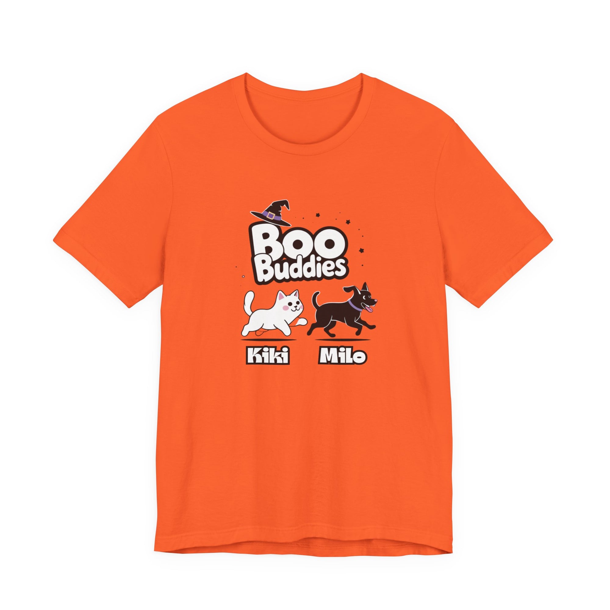 Boo Buddies T-Shirt, Unisex Jersey Short Sleeve Tee, Pet Lovers Gift, Halloween Outfit, Kiki Milo Design, Cute Cat Dog Apparel