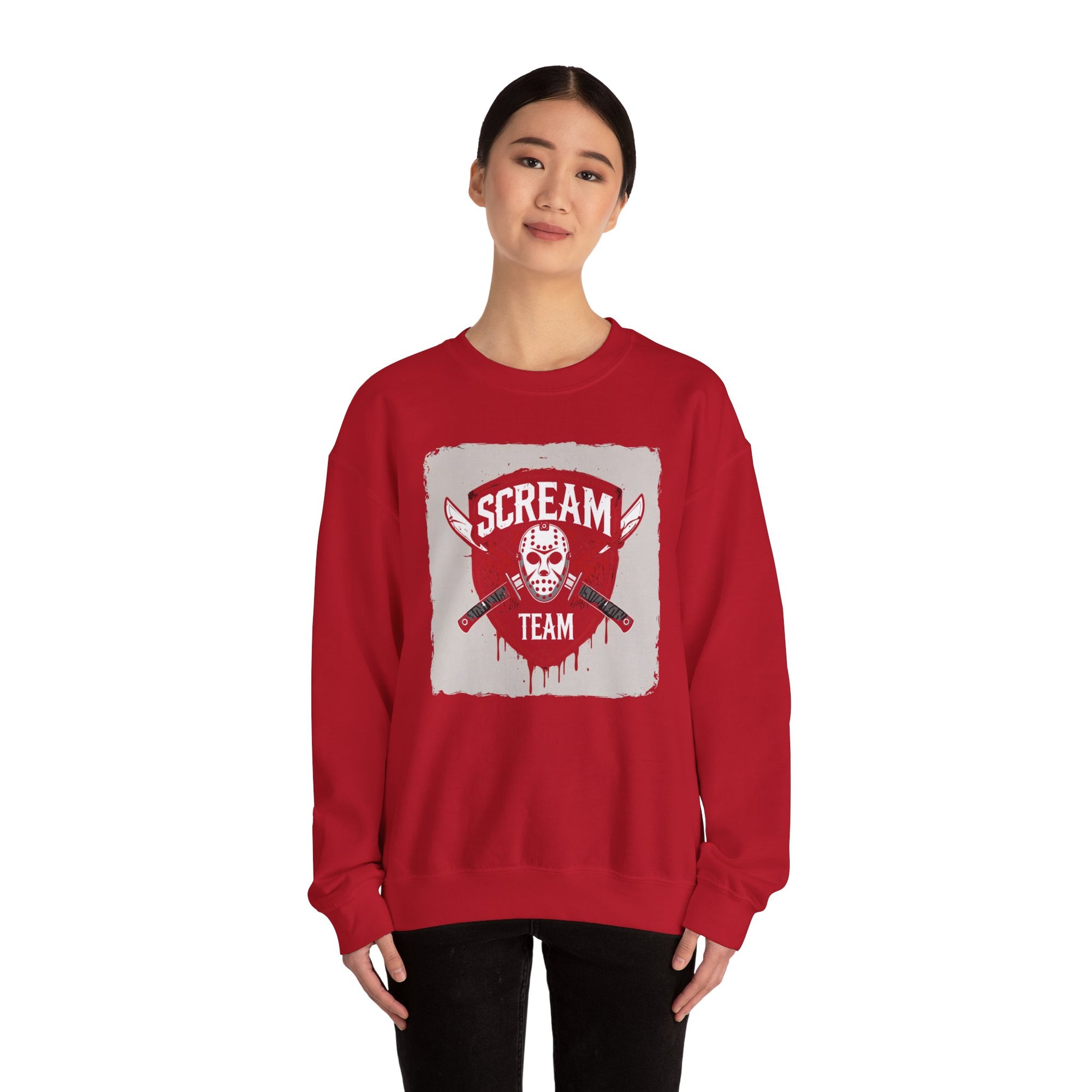 Scream Team Crewneck Sweatshirt - Perfect for Halloween, Casual Style, Cozy Comfort, Unisex Gift, Horror Fans
