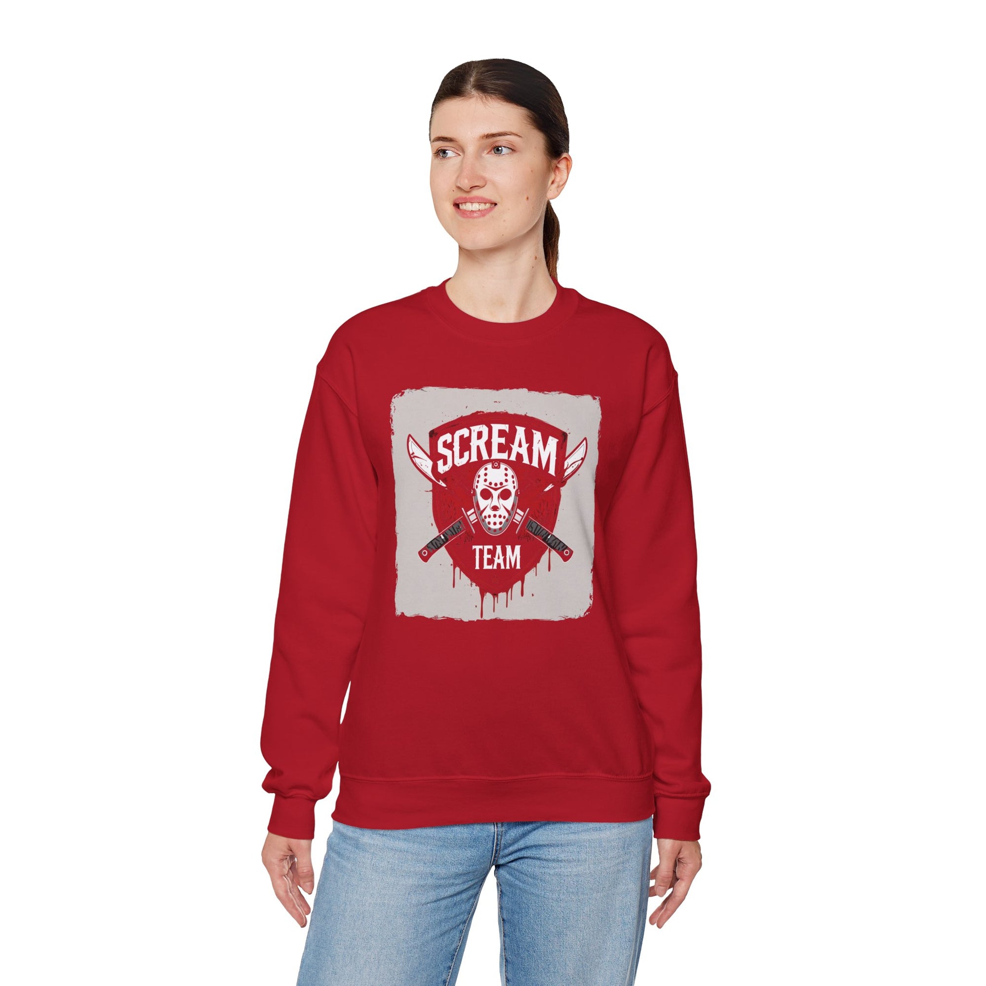 Scream Team Crewneck Sweatshirt - Perfect for Halloween, Casual Style, Cozy Comfort, Unisex Gift, Horror Fans
