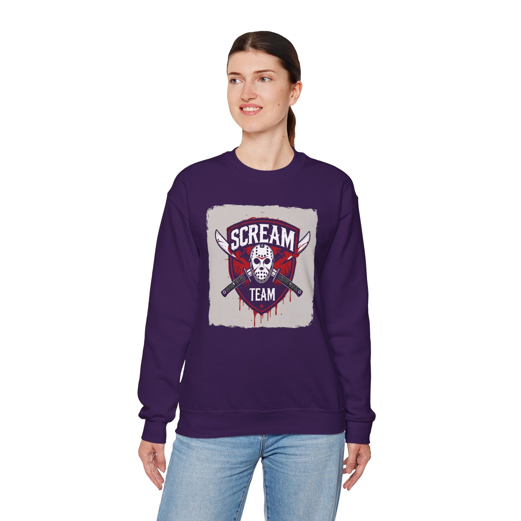 Scream Team Crewneck Sweatshirt - Perfect for Halloween, Casual Style, Cozy Comfort, Unisex Gift, Horror Fans