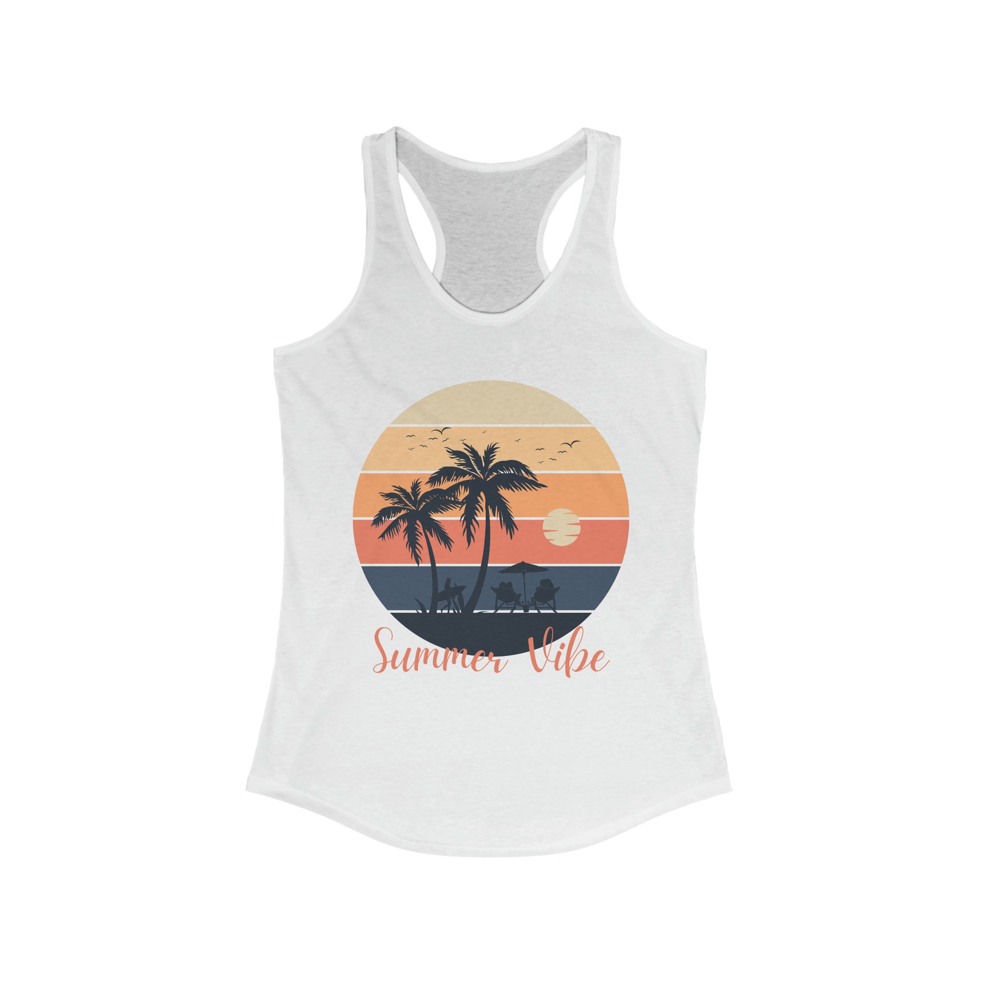 SUMMER VIBE Woman&#39;s Racerback Fitted Tank - T&amp;L Apparel Store