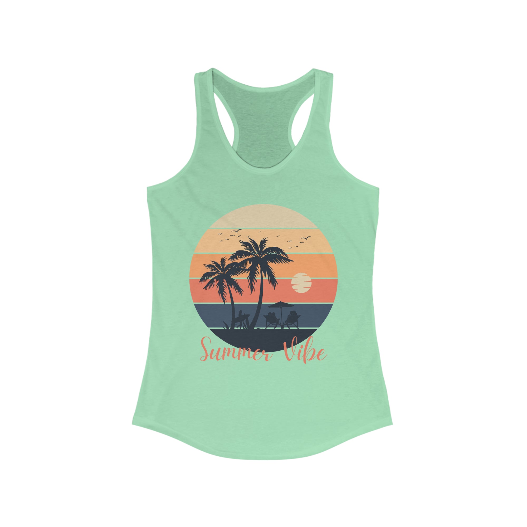 SUMMER VIBE Woman&#39;s Racerback Fitted Tank - T&amp;L Apparel Store