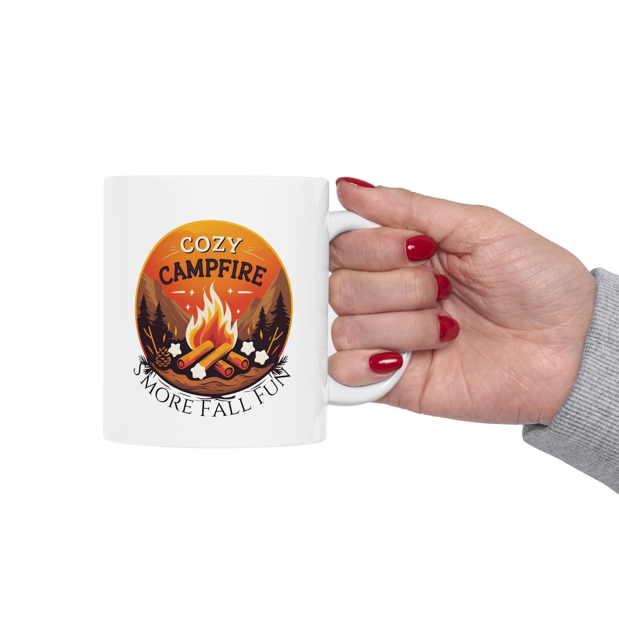 Cozy Campfire Ceramic Mug - Perfect Gift for Coffee Lovers &amp; Nature Enthusiasts