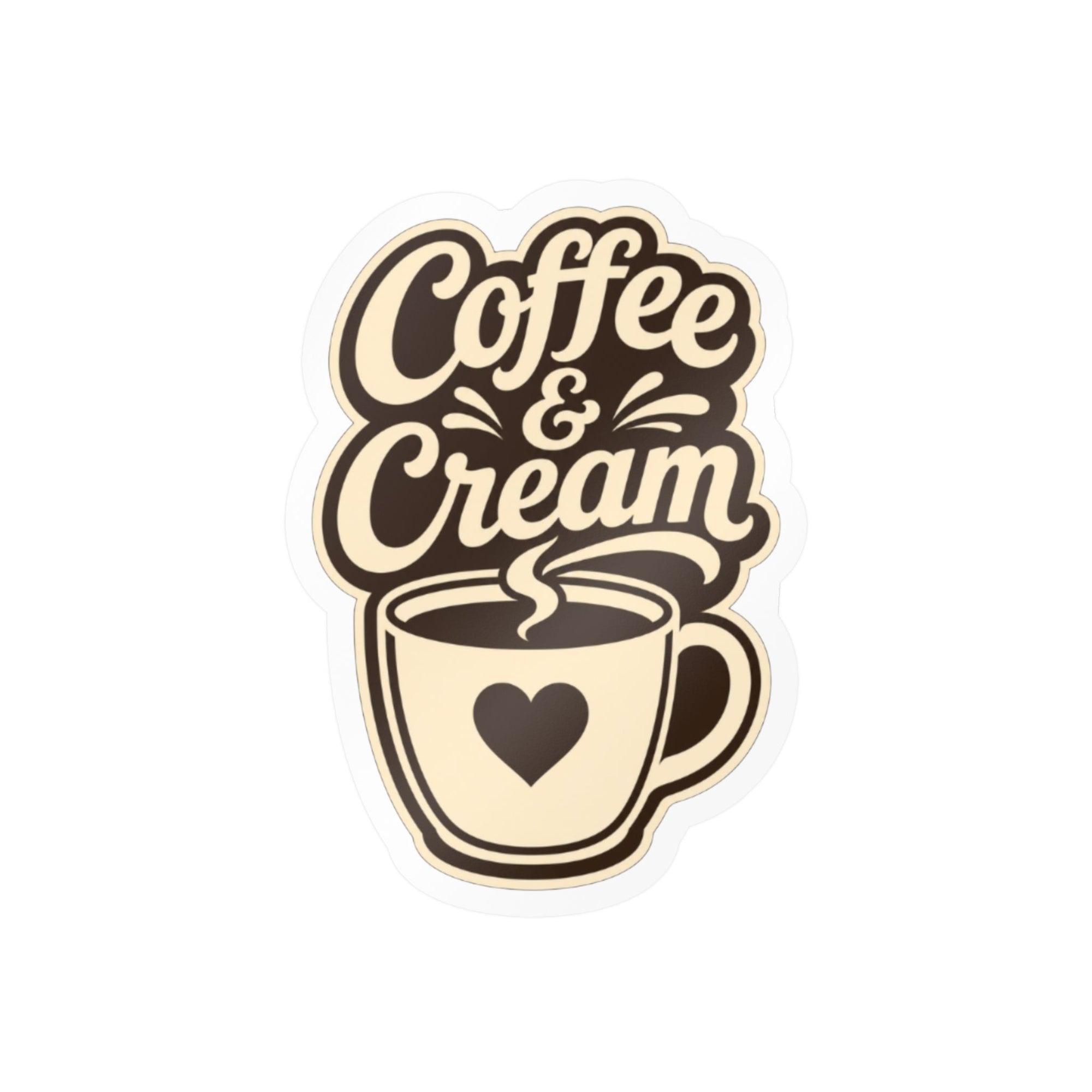 Coffee &amp; Cream Kiss-Cut Vinyl Sticker – Cute Coffee Cup Decal for Laptops, Tumblers &amp; Windows 3" x 4" Kiss-Cut Glossy Paper products