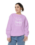 Sweatshirt - White Outlined Pumpkin Thankful Design