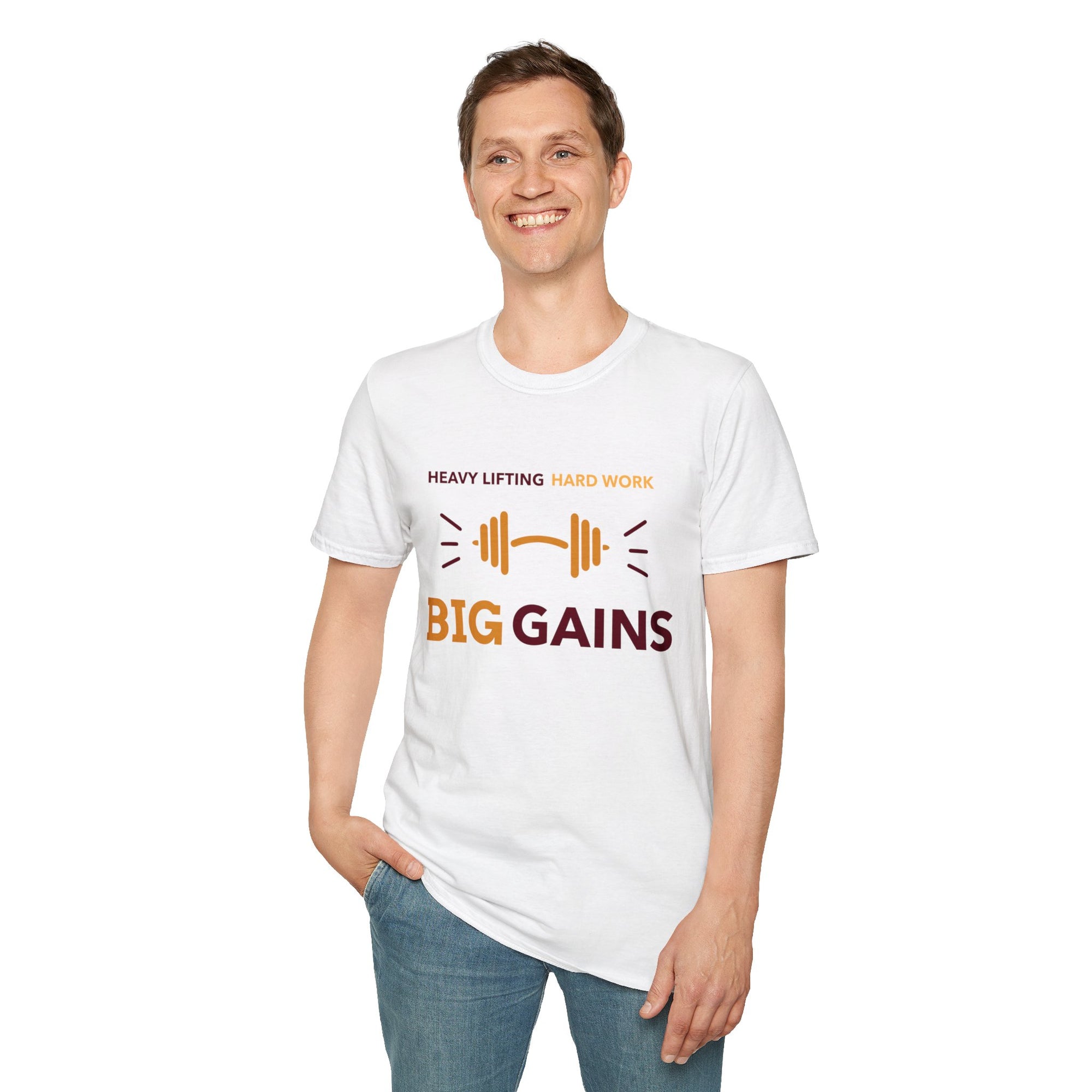 BIG GAINS Men&#39;s Softstyle T-Shirt - T&amp;L Apparel Store