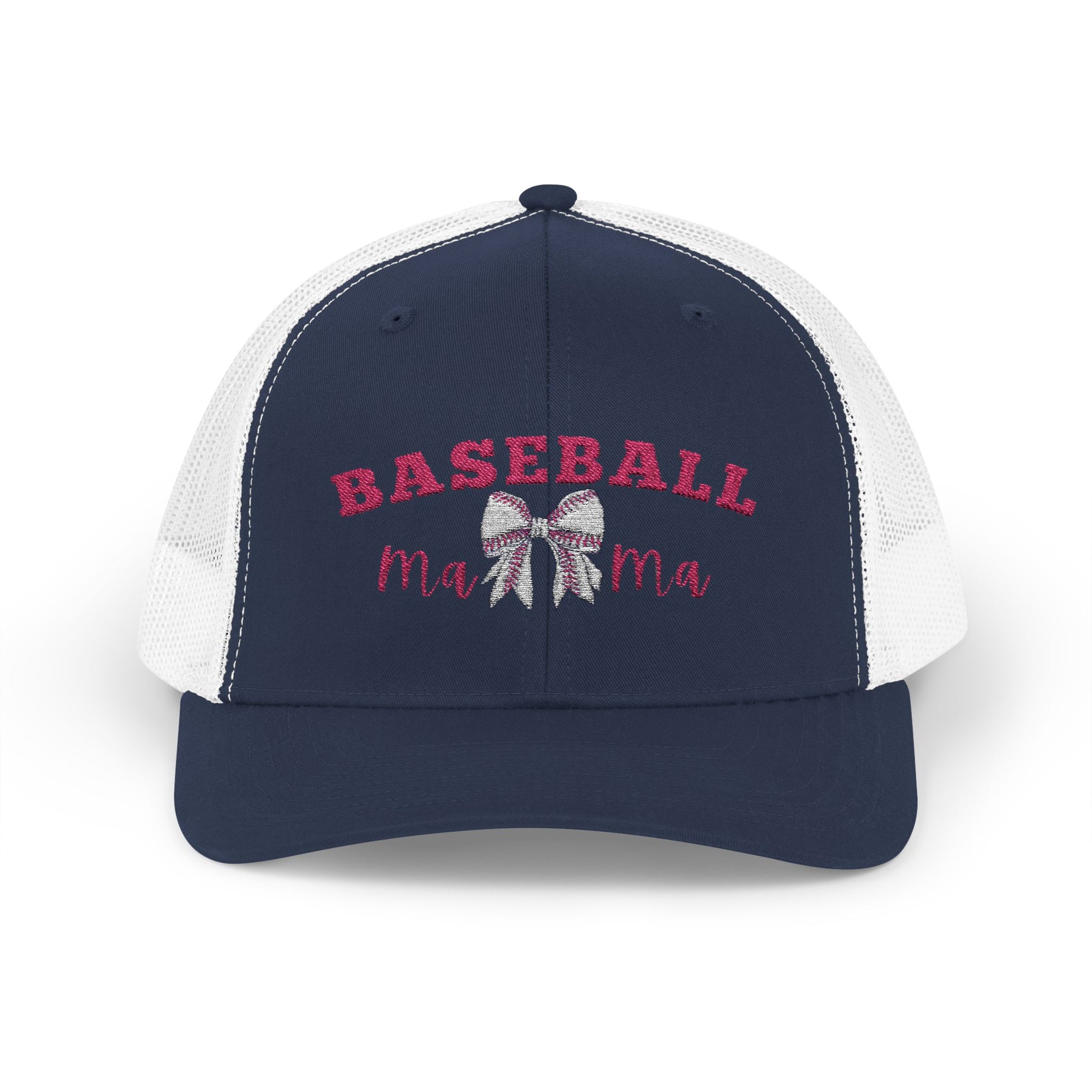 Snapback Cap - Baseball Mama Enthusist Gift Idea - Navy-White